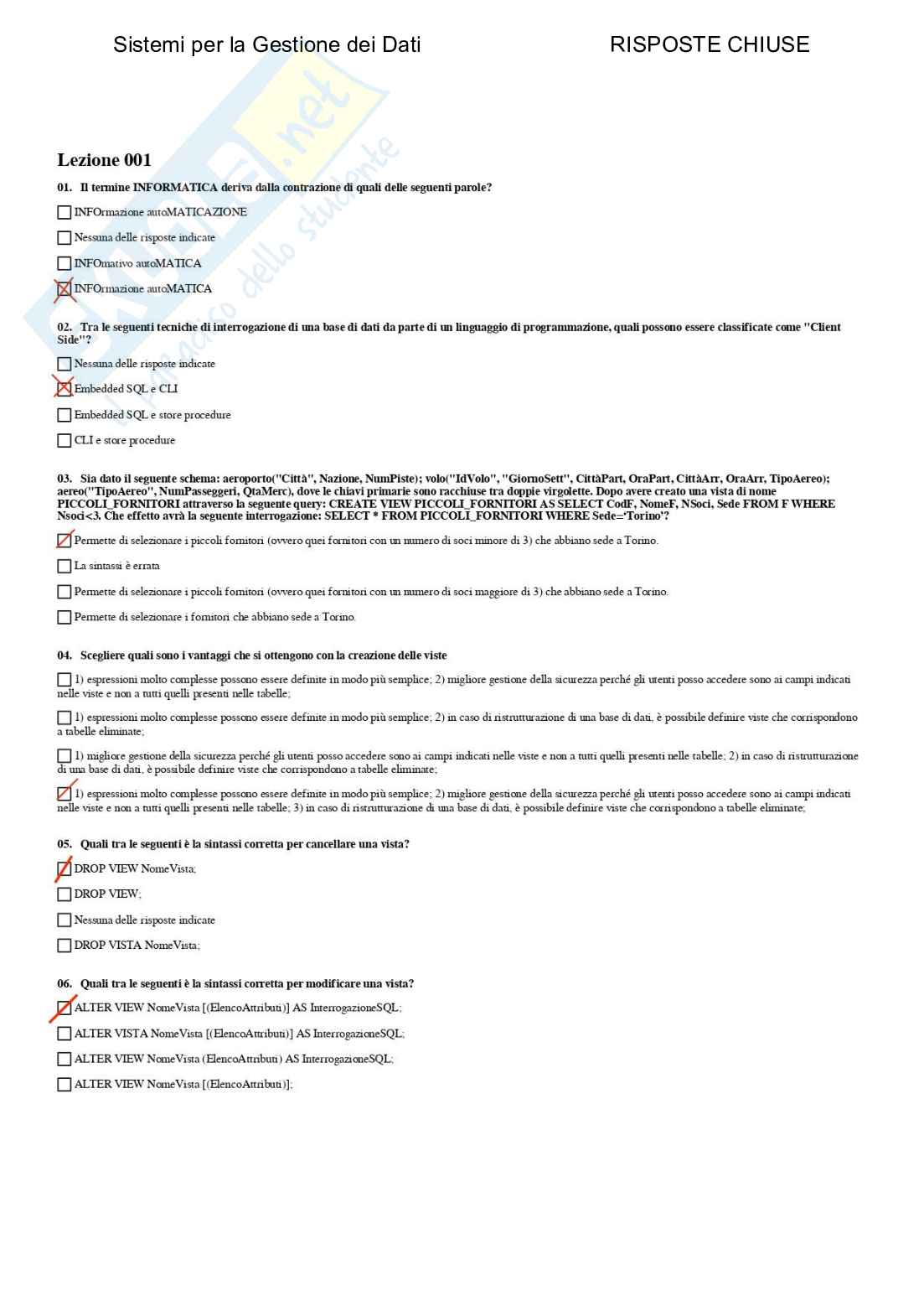 Sistemi per la gestione dei dati - Paniere compilato Pag. 2