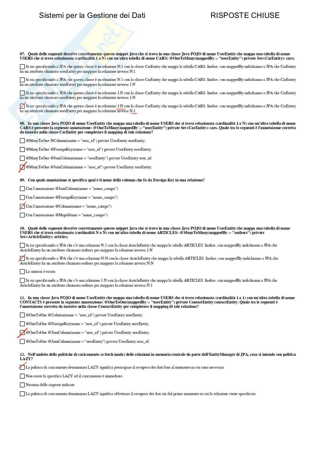 Sistemi per la gestione dei dati - Paniere compilato Pag. 21