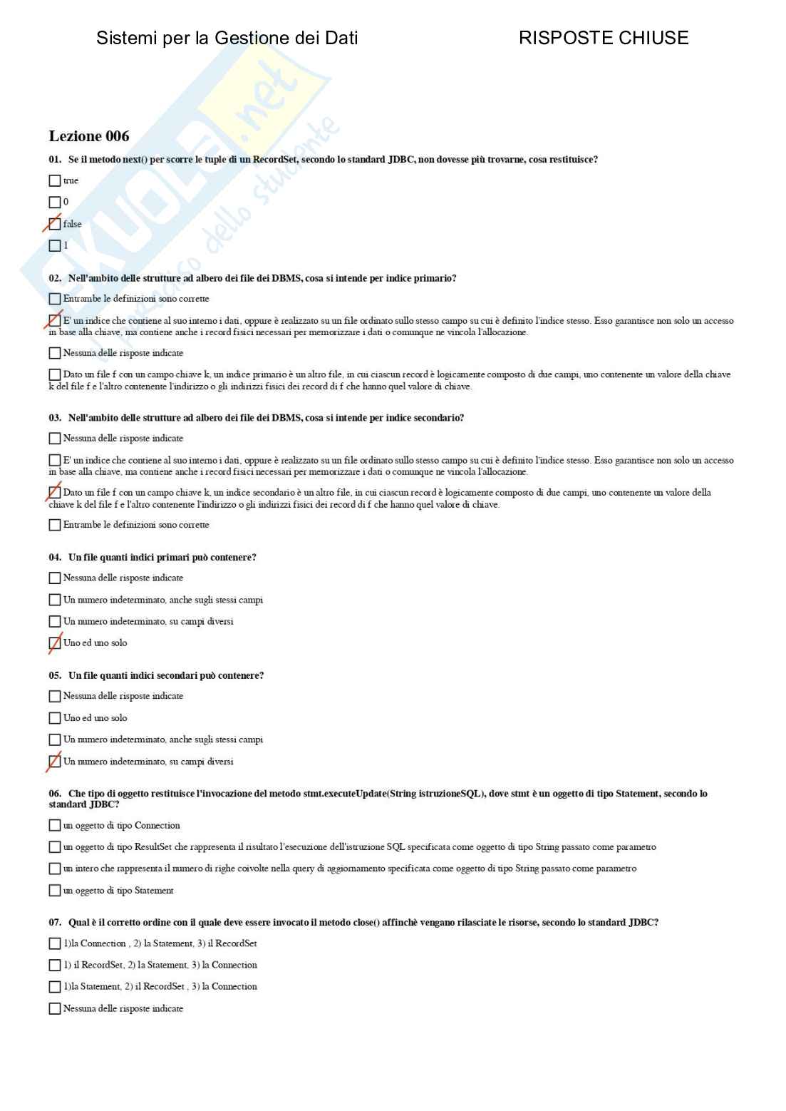 Sistemi per la gestione dei dati - Paniere compilato Pag. 51