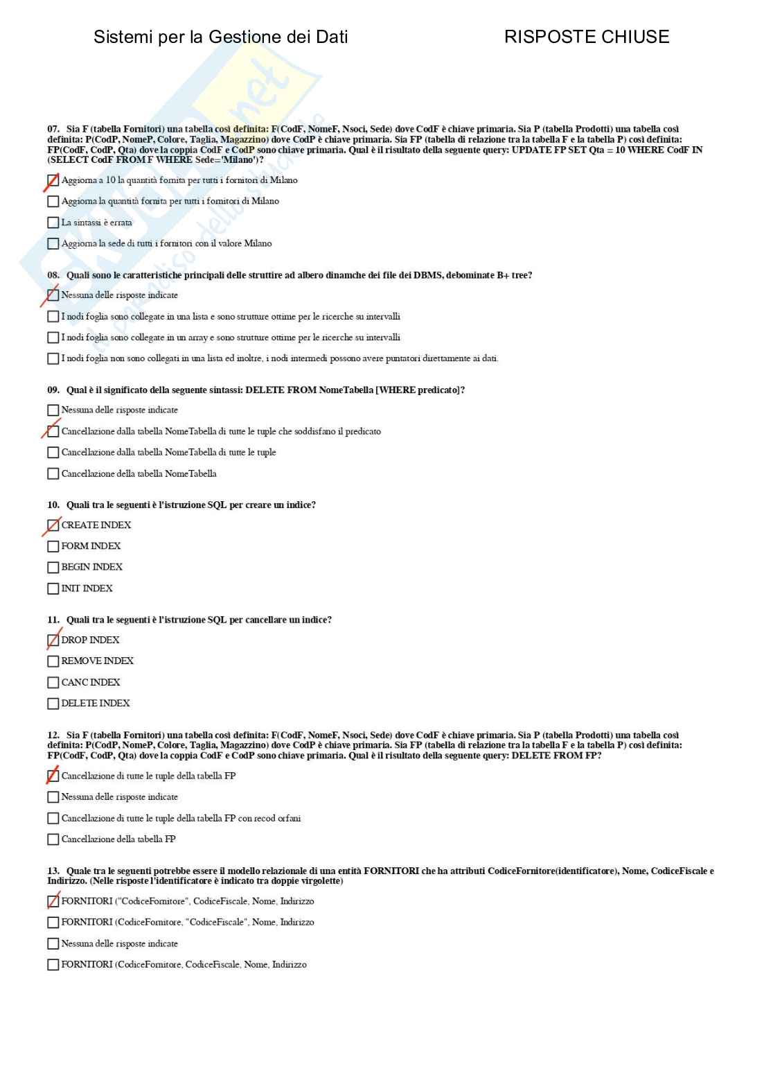 Sistemi per la gestione dei dati - Paniere compilato Pag. 61