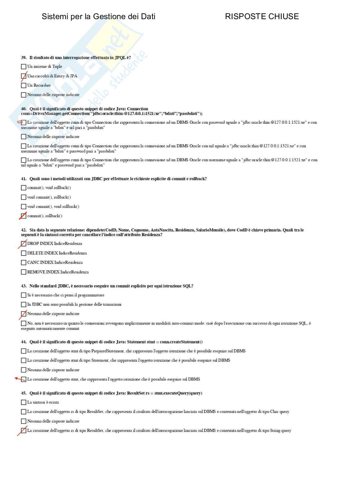 Sistemi per la gestione dei dati - Paniere compilato Pag. 66