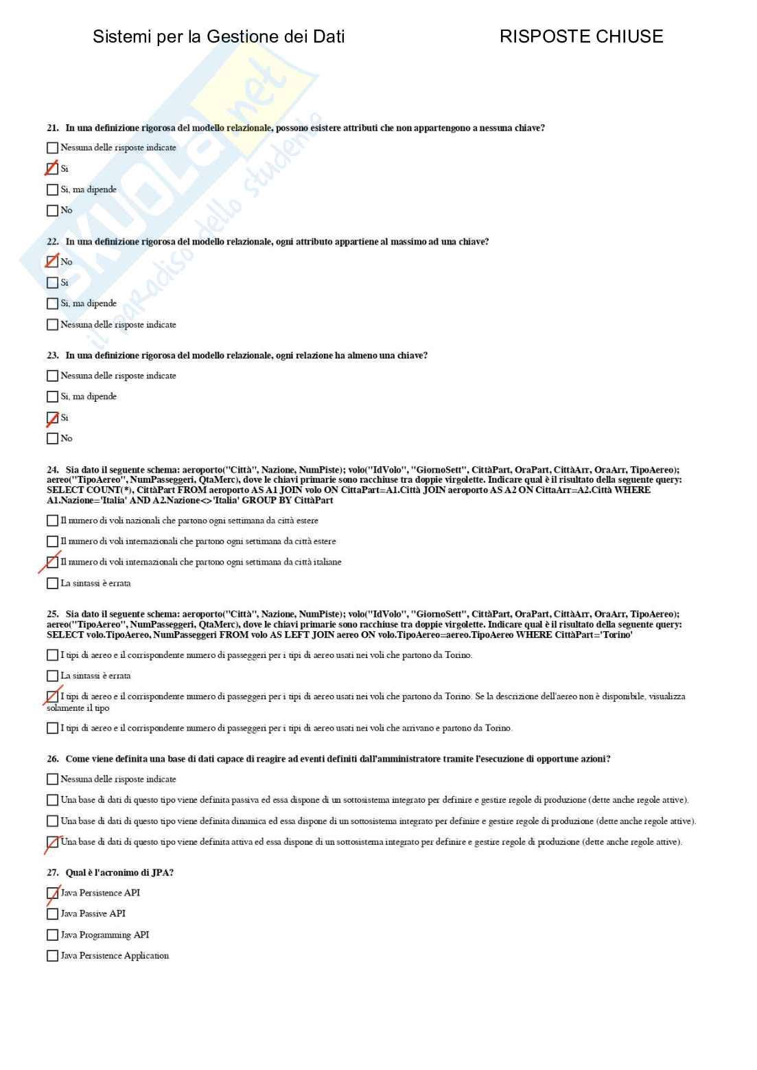 Sistemi per la gestione dei dati - Paniere compilato Pag. 71