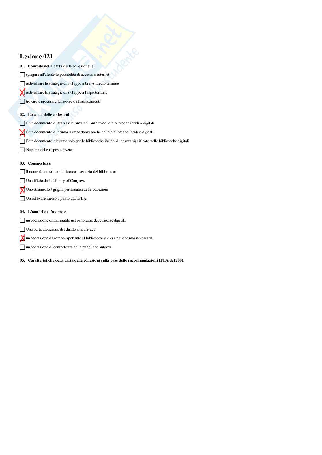 Paniere Gestione delle biblioteche e delle risorse digitali Pag. 21