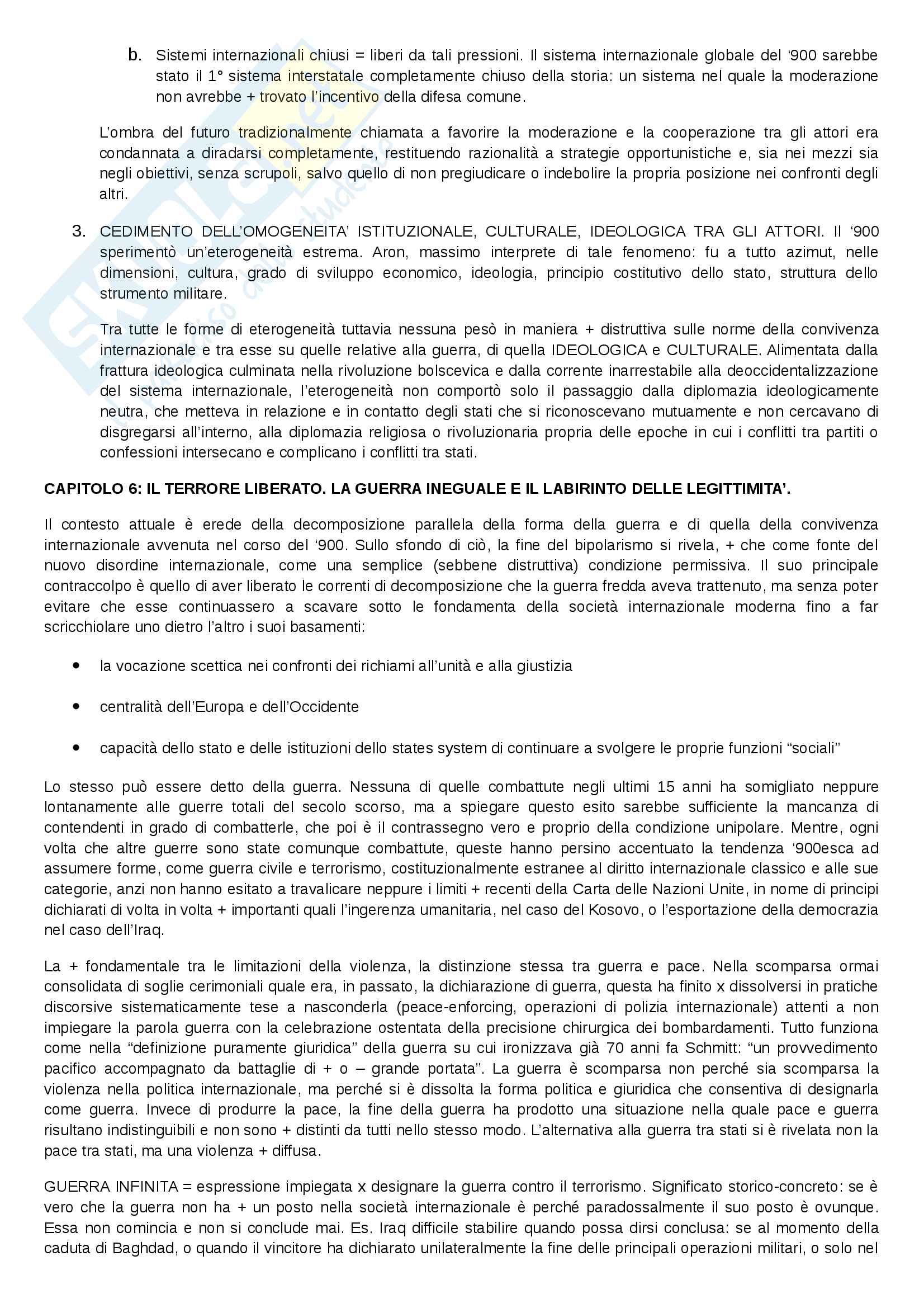 Riassunto esame Politica internazionale, docente Pisciotta, libro consigliato La guerra ineguale, Colombo Pag. 21