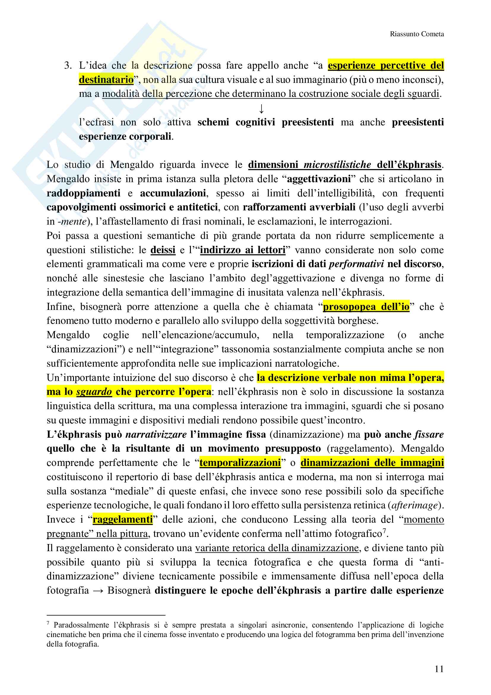 Riassunto esame Questioni di letteratura italiana contemporanea, prof Pomilio, libro consigliato La scrittura delle immagini, Cometa Pag. 11