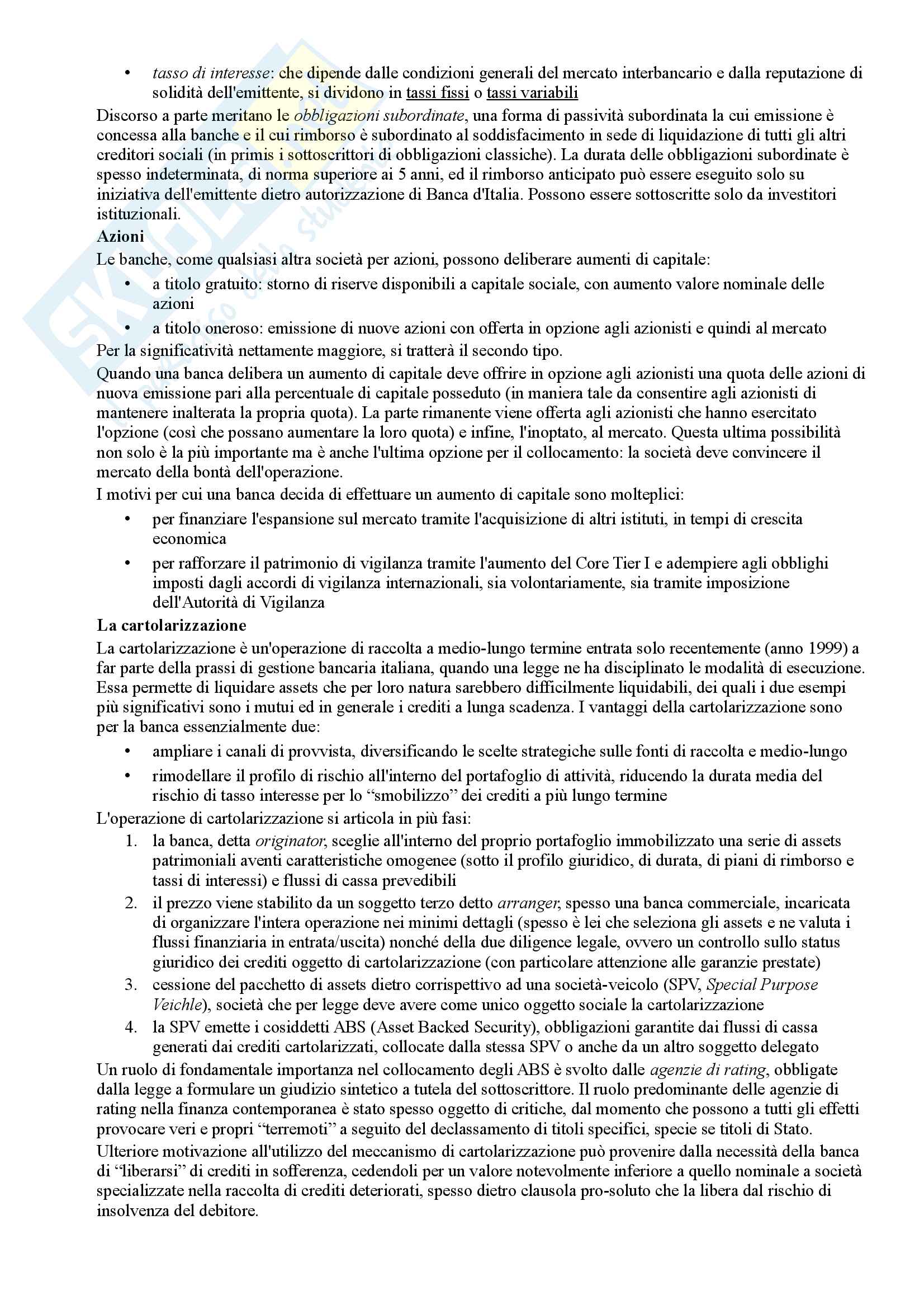 Riassunto esame Intermediari Finanziari e Finanza, prof. Gai, libro consigliato Lineamenti di gestione bancaria - Quinta edizione, Gai Pag. 16