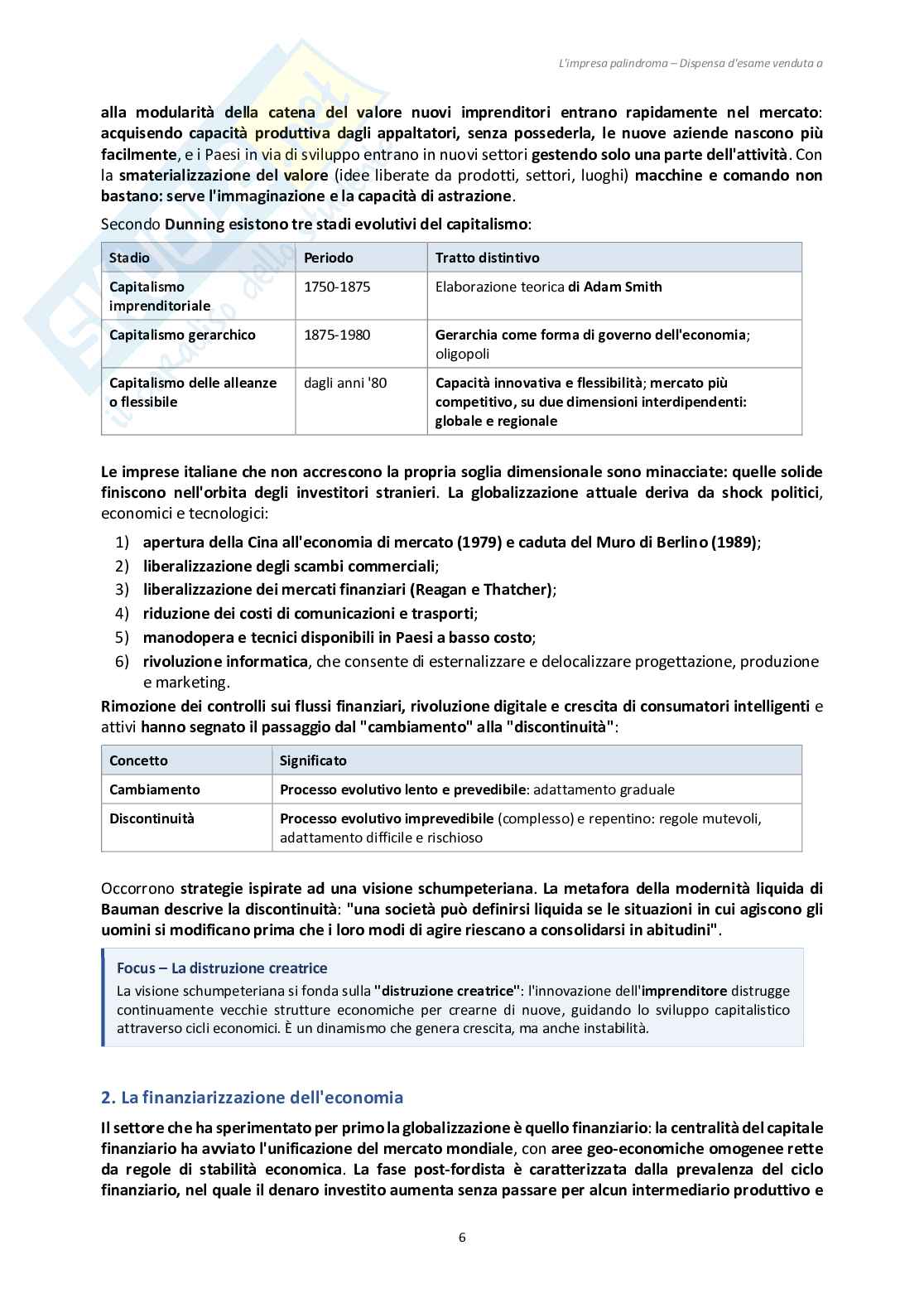 Riassunto esame Governo e gestione delle organizzazioni nell'evoluzione digitale, Prof. Santovito Savino, libro consigliato L'Impresa palindroma, Savino Pag. 6