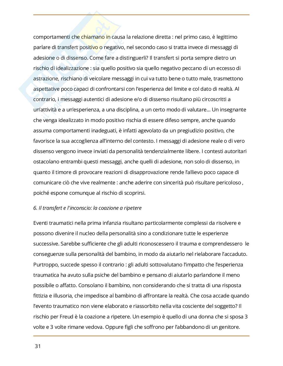 Riassunto esame Pedagogia generale e sociale, Prof. Fabbri Maurizio, libro consigliato Essere insegnanti,essere genitori, Maurizio Fabbri Pag. 31