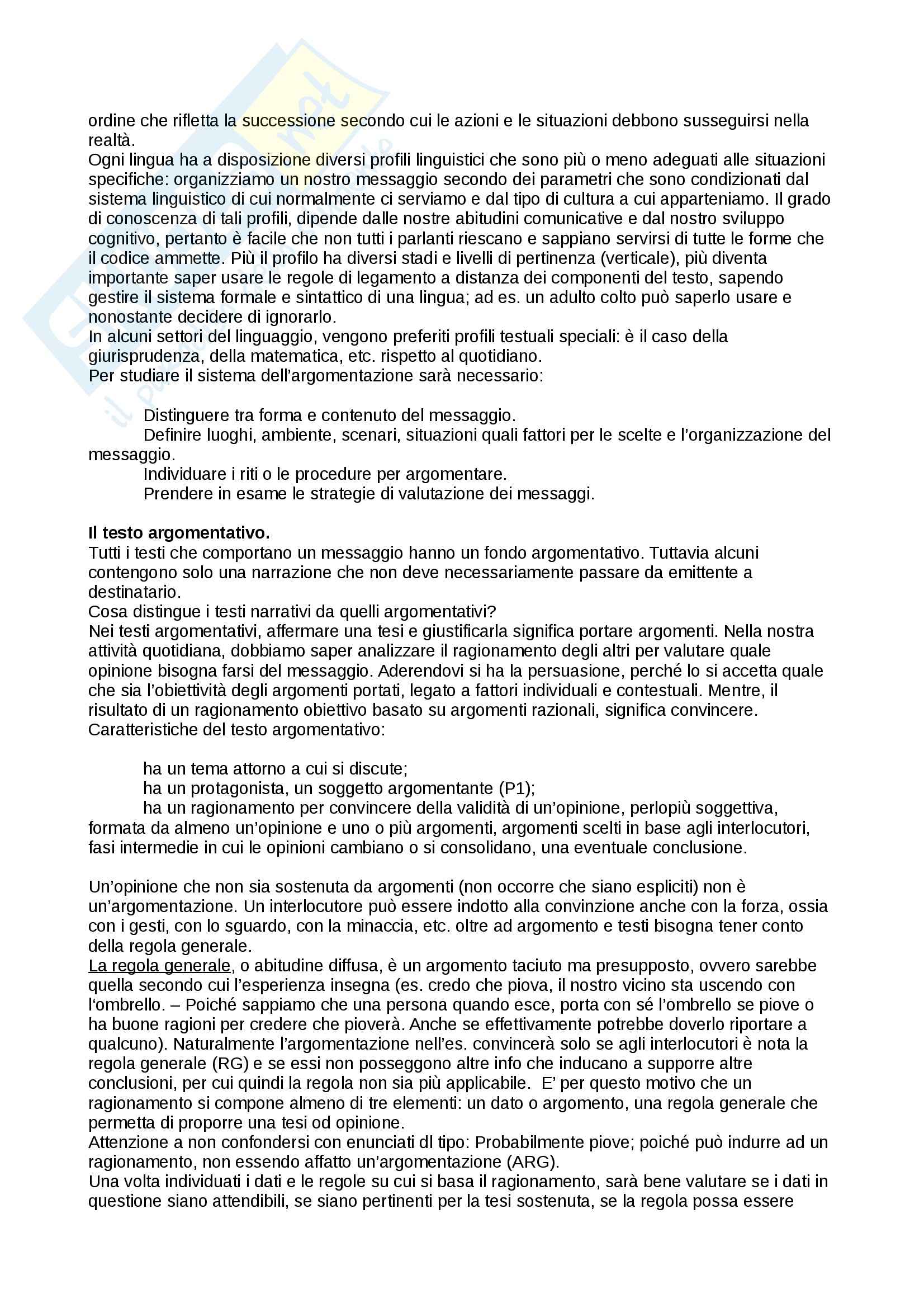 Riassunto esame Linguistica, prof. Pompei, libro consigliato Persuadere e convincere, Lo Cascio Pag. 2