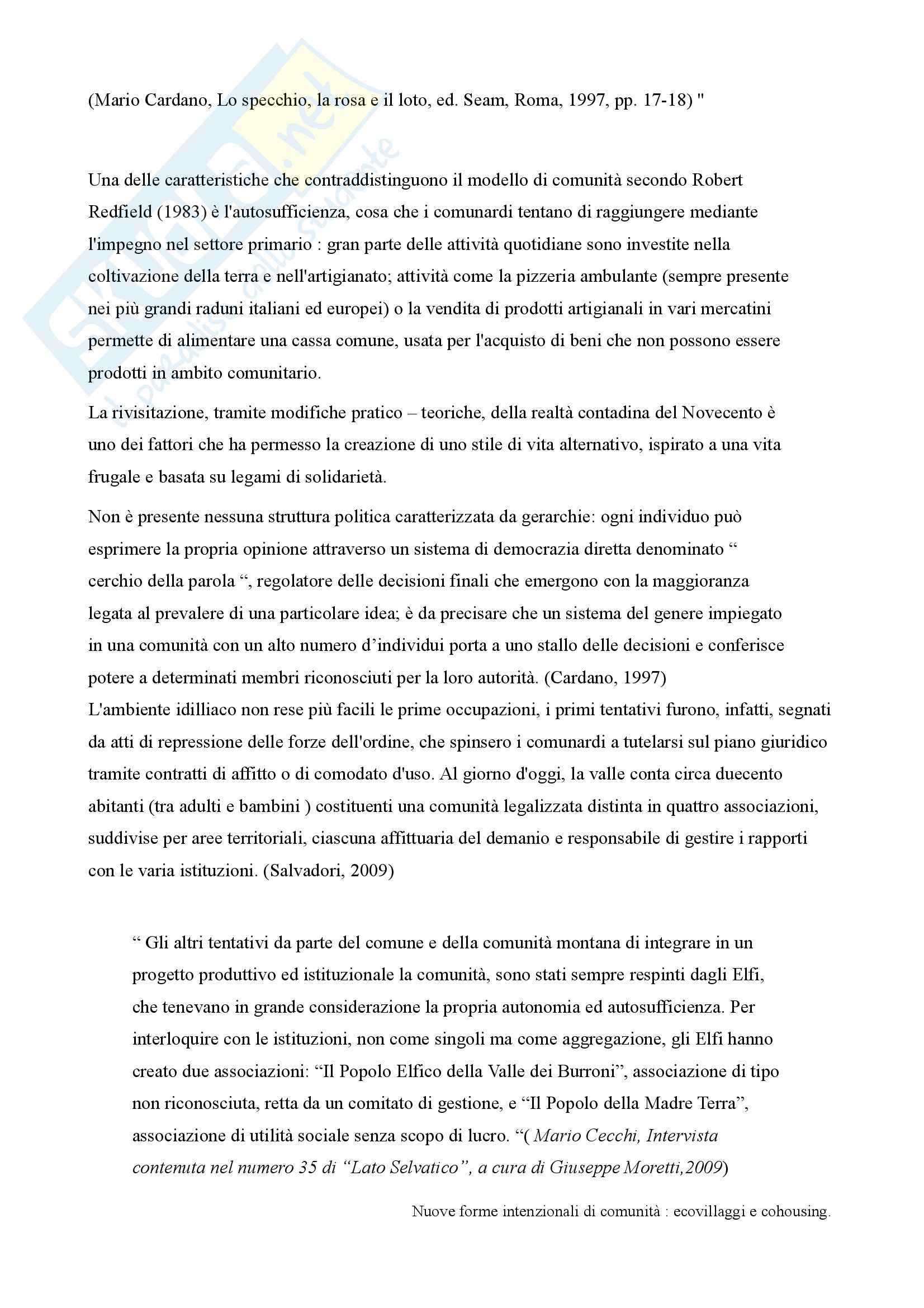 Nuove forme intenzionali di comunità ecovillaggi e cohousing Pag. 11