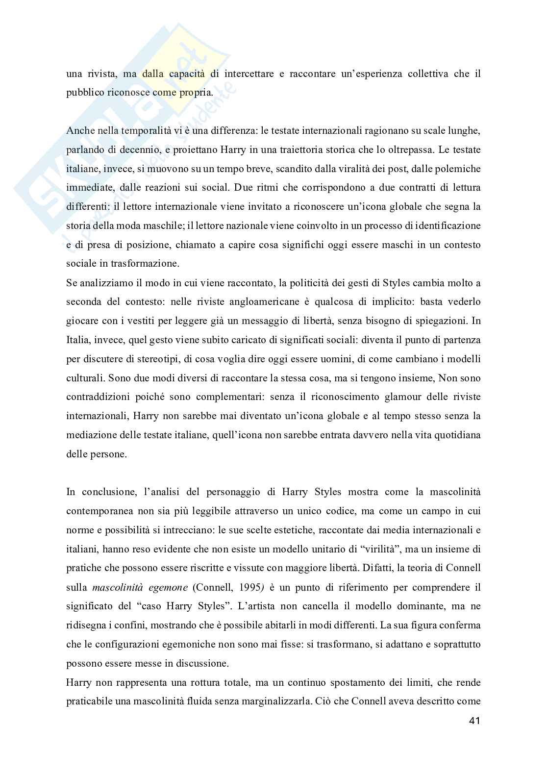 Mascolinità egemone in decostruzione. Lo studio del caso Harry Styles Pag. 41