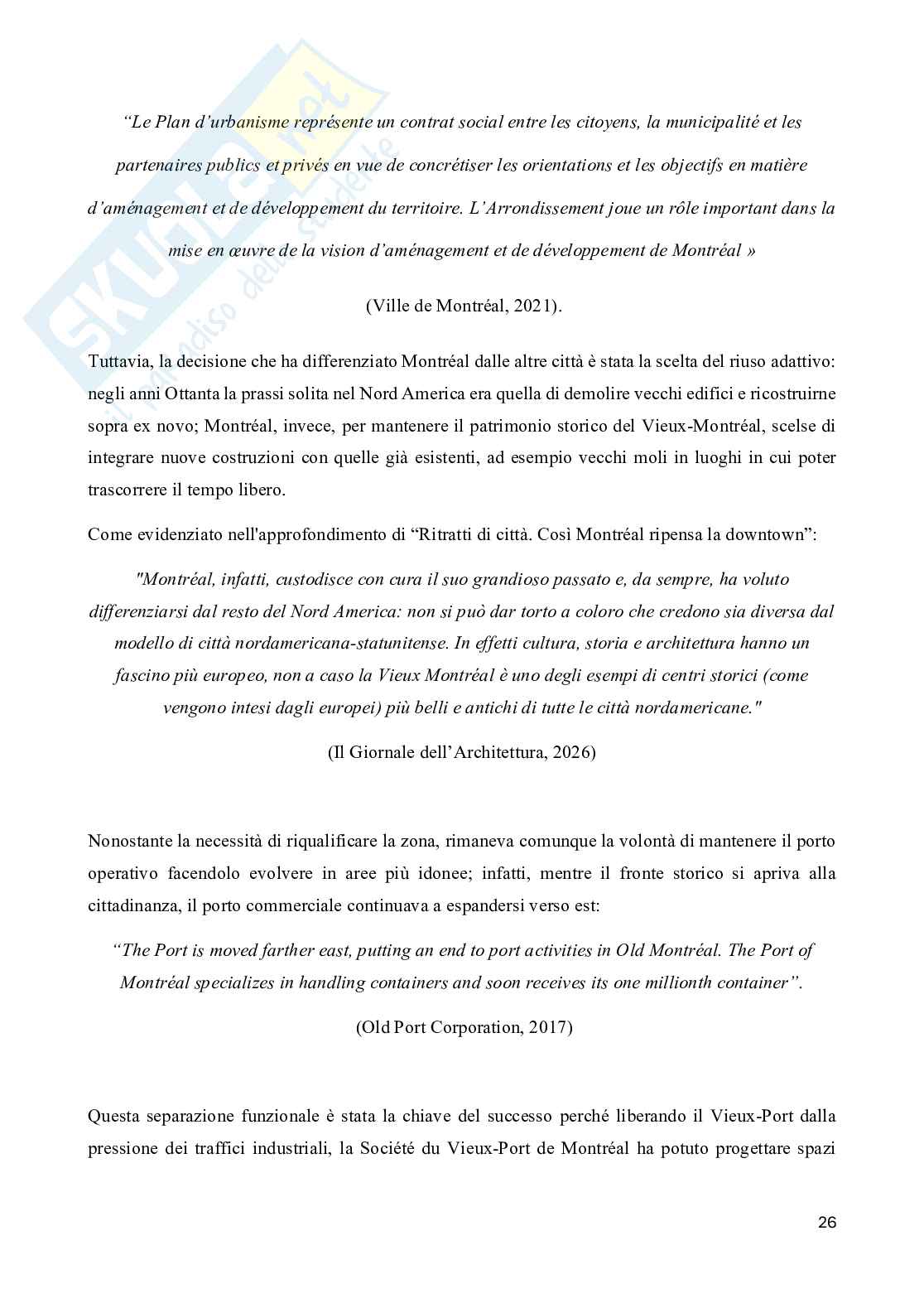 Rigenerazione del waterfront di Montréal: evoluzione storica, progetti recenti e impatti  Pag. 26