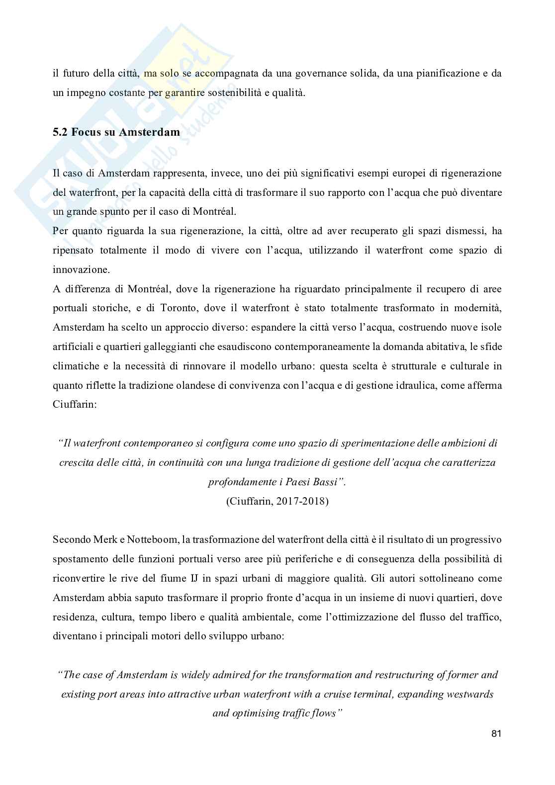 Rigenerazione del waterfront di Montréal: evoluzione storica, progetti recenti e impatti  Pag. 81