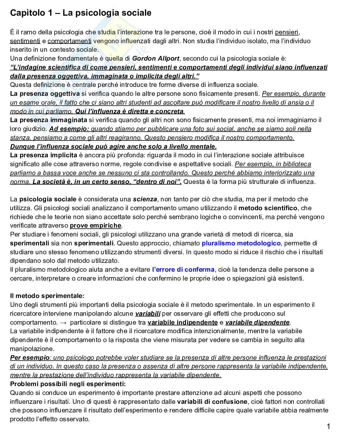 Psicologia sociale  Pag. 1