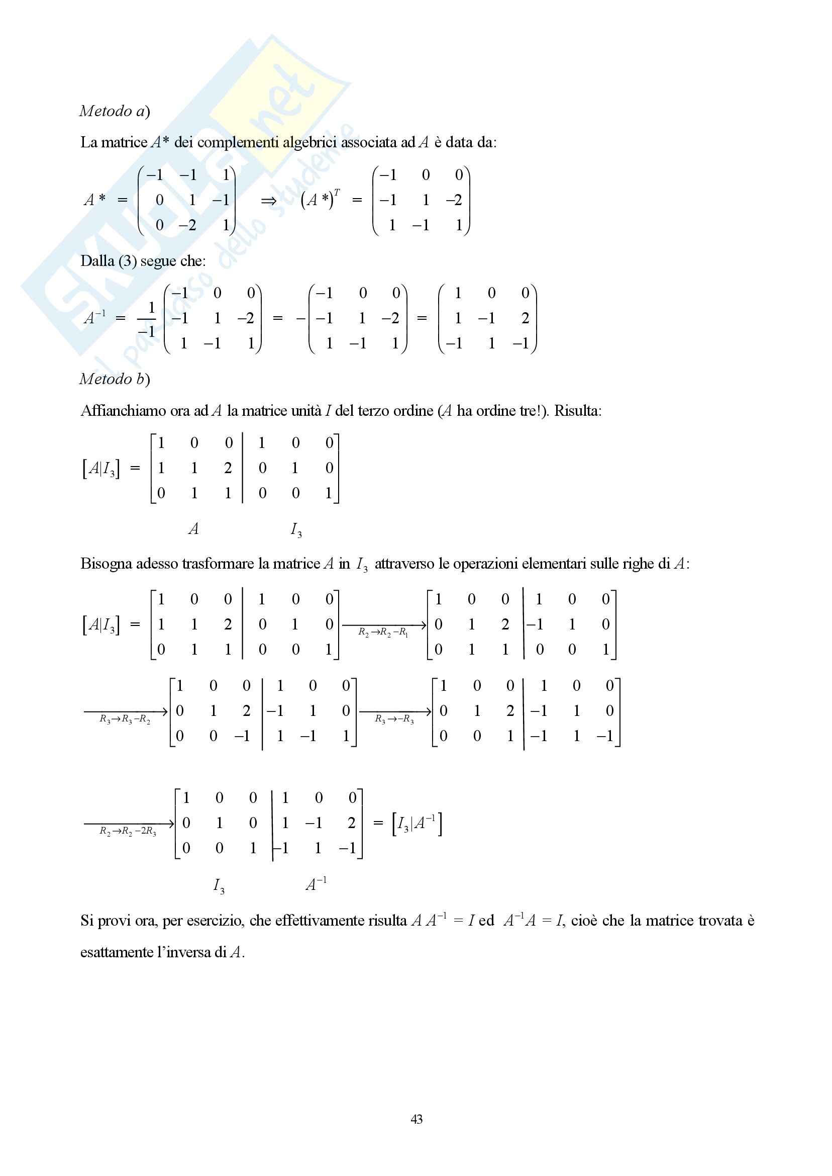 Istituzioni di matematica - matrici e determinanti Pag. 26