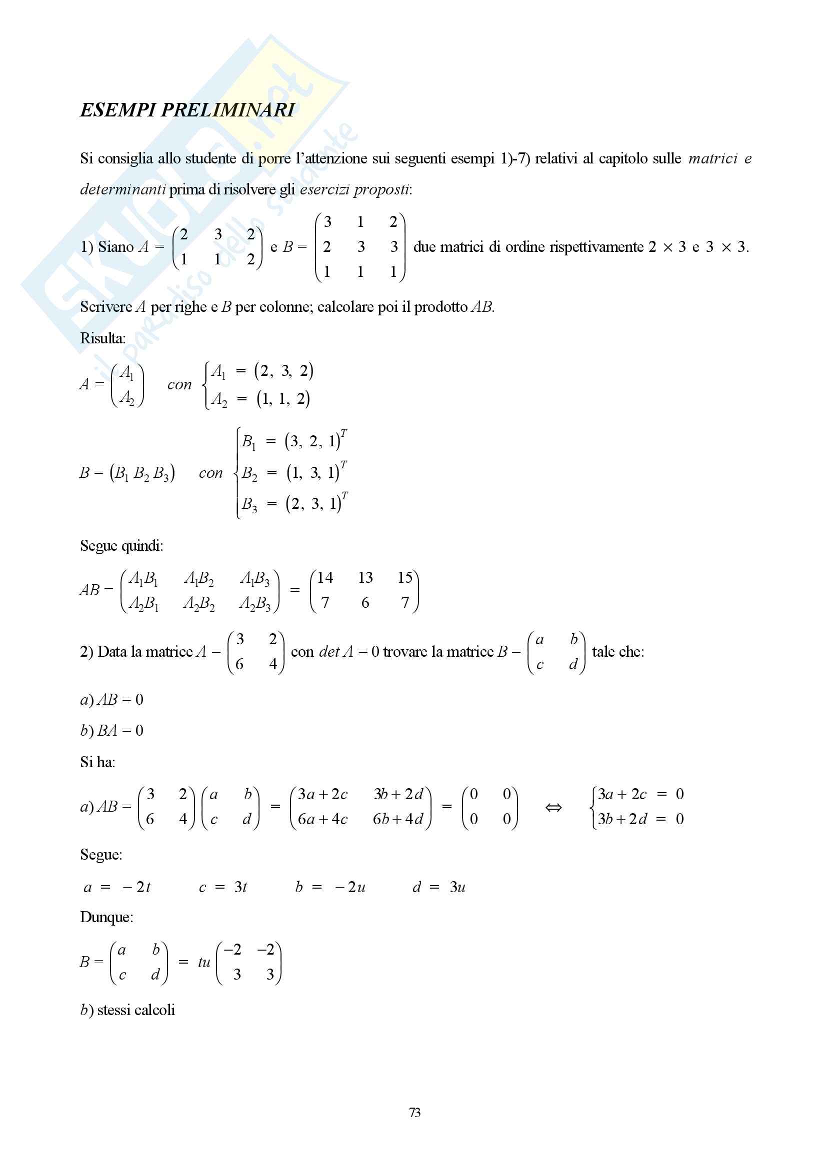 Istituzioni di matematica - matrici e determinanti Pag. 56