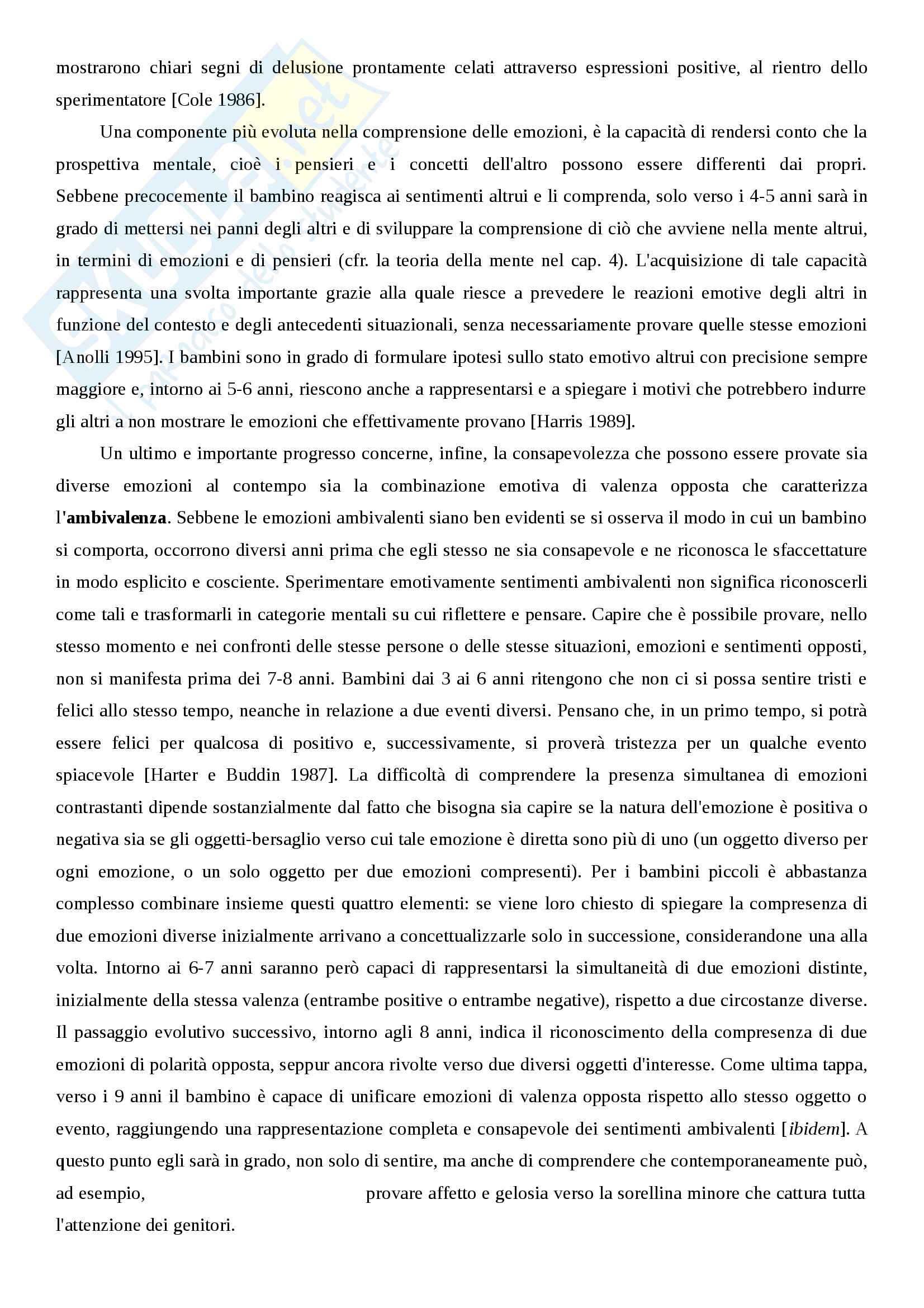 Riassunto esame Psicologia dello sviluppo, prof.ssa Lecciso, libro consigliato Psicologia dello sviluppo, Camaioni, Di Blasio Pag. 76