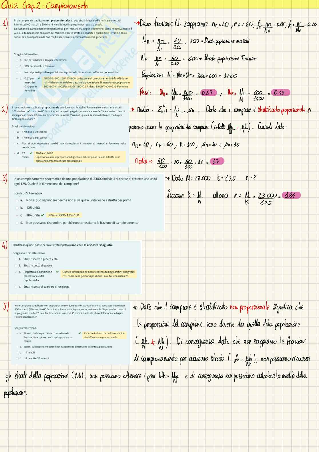 Esercitazioni quiz Statistica economica Pag. 1