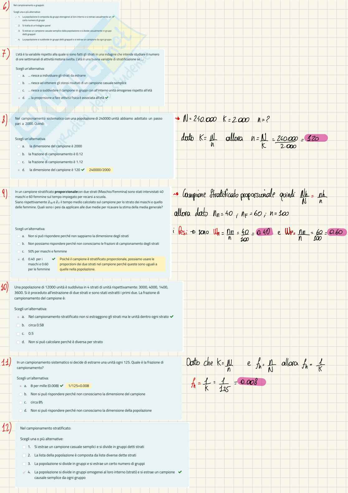 Esercitazioni quiz Statistica economica Pag. 2