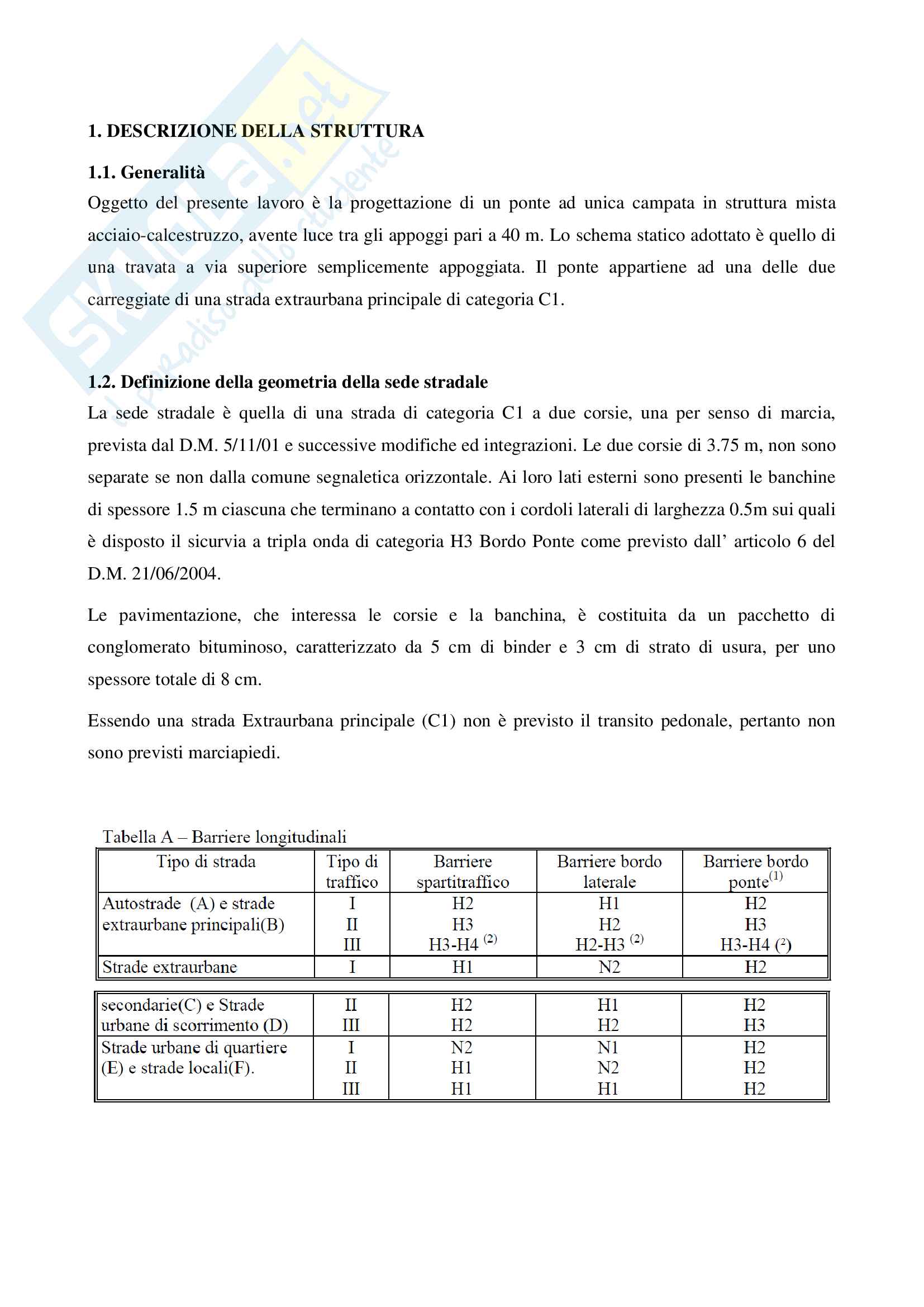 Appunti e Progetto di Ponti Pag. 1