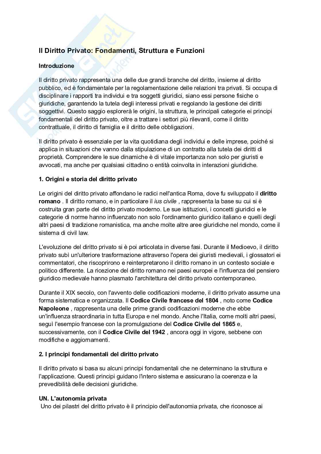 Riassunto esame Diritto privato e commerciale, Prof. Rossi Alessandro, libro consigliato Manuale di diritto privato, Andrea Torrente Pag. 1