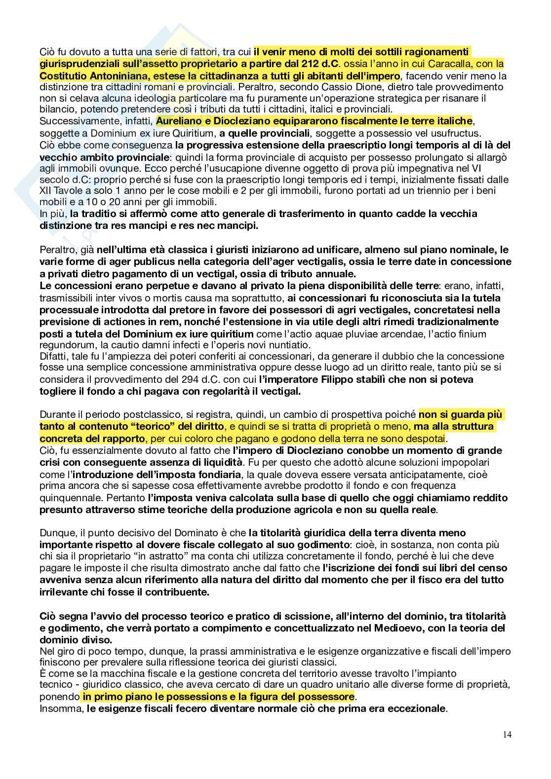 Riassunto esame Istituzioni di diritto romano, Prof. Carro Valeria, libro consigliato In tema di proprietà: il modello romano nella tradizione giuridica, Solidoro, Miceli Pag. 16