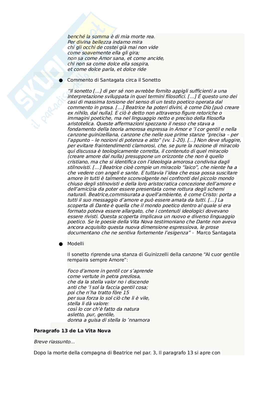 Riassunto esame Letteratura italiana, Prof. Baldassarri Gabriele, libro consigliato Vita Nova a cura di Stefano Carrai; Guida alla Vita Nova di Roberto Rea, Carrai, Rea Pag. 26