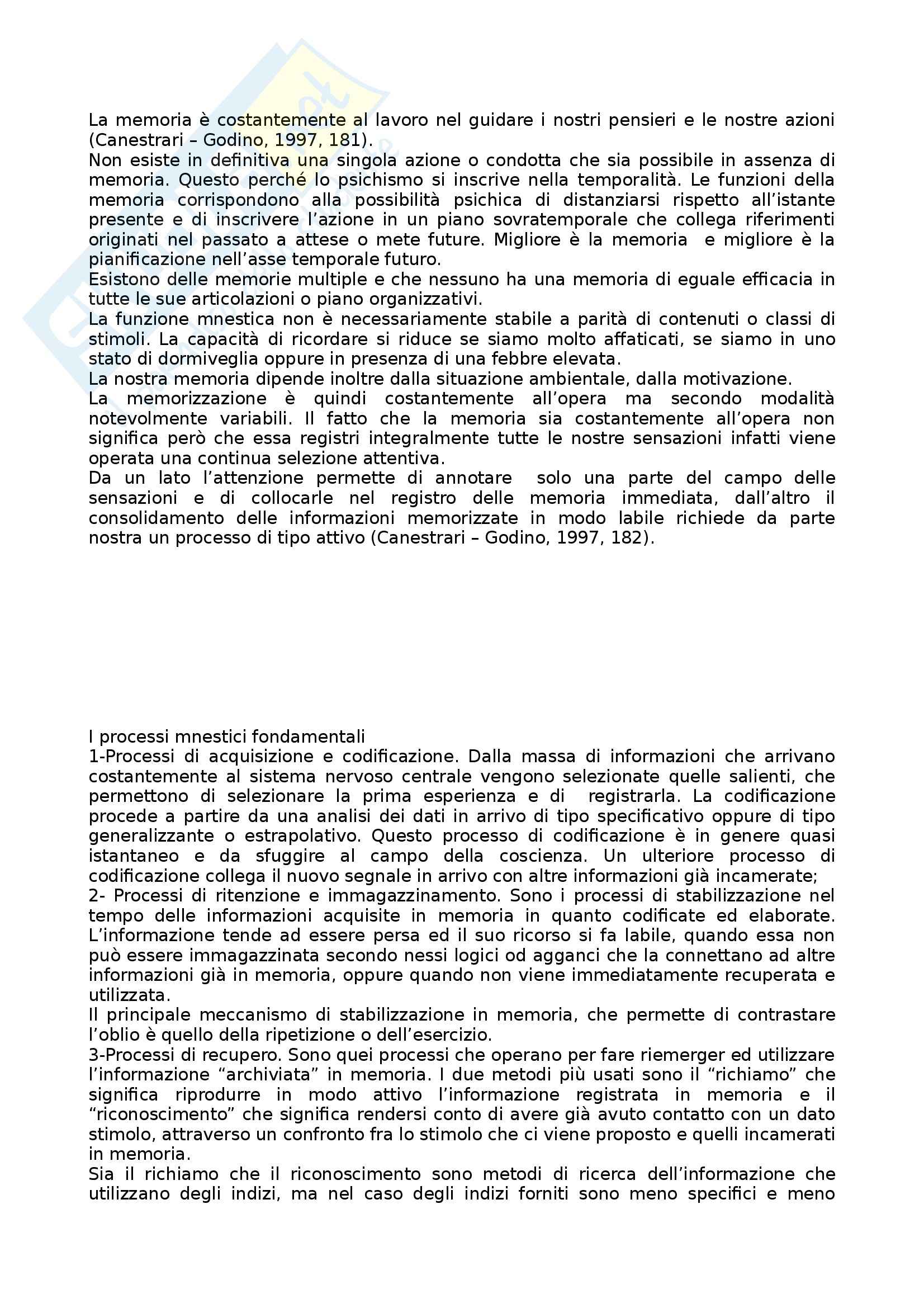Riassunto esame Psicologia Generale, prof. Miceli, libro consigliato Trattato di Psicologia, Canestrari, Godino Pag. 36