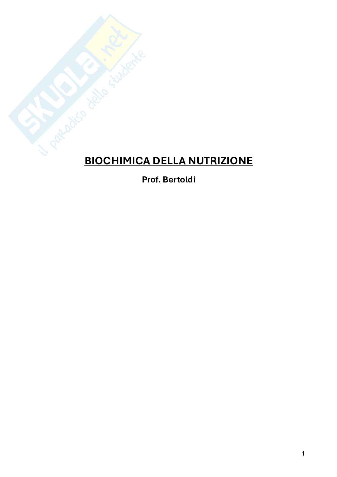 Biochimica della nutrizione Pag. 1