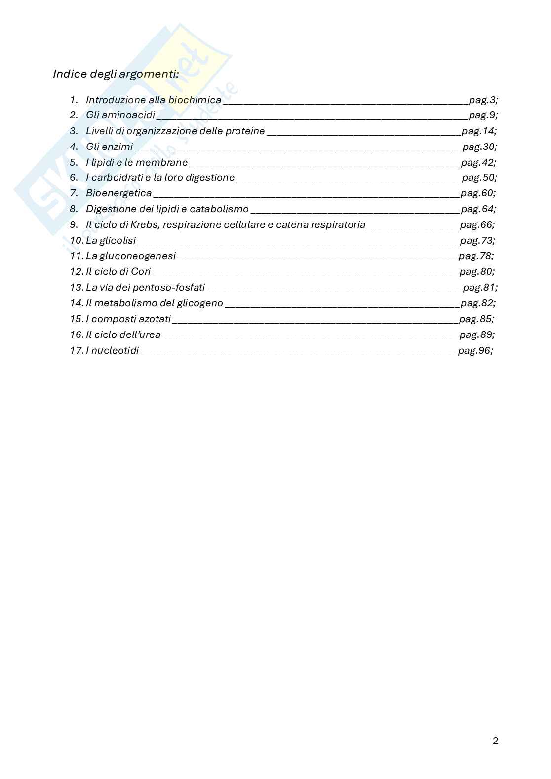 Biochimica della nutrizione Pag. 2