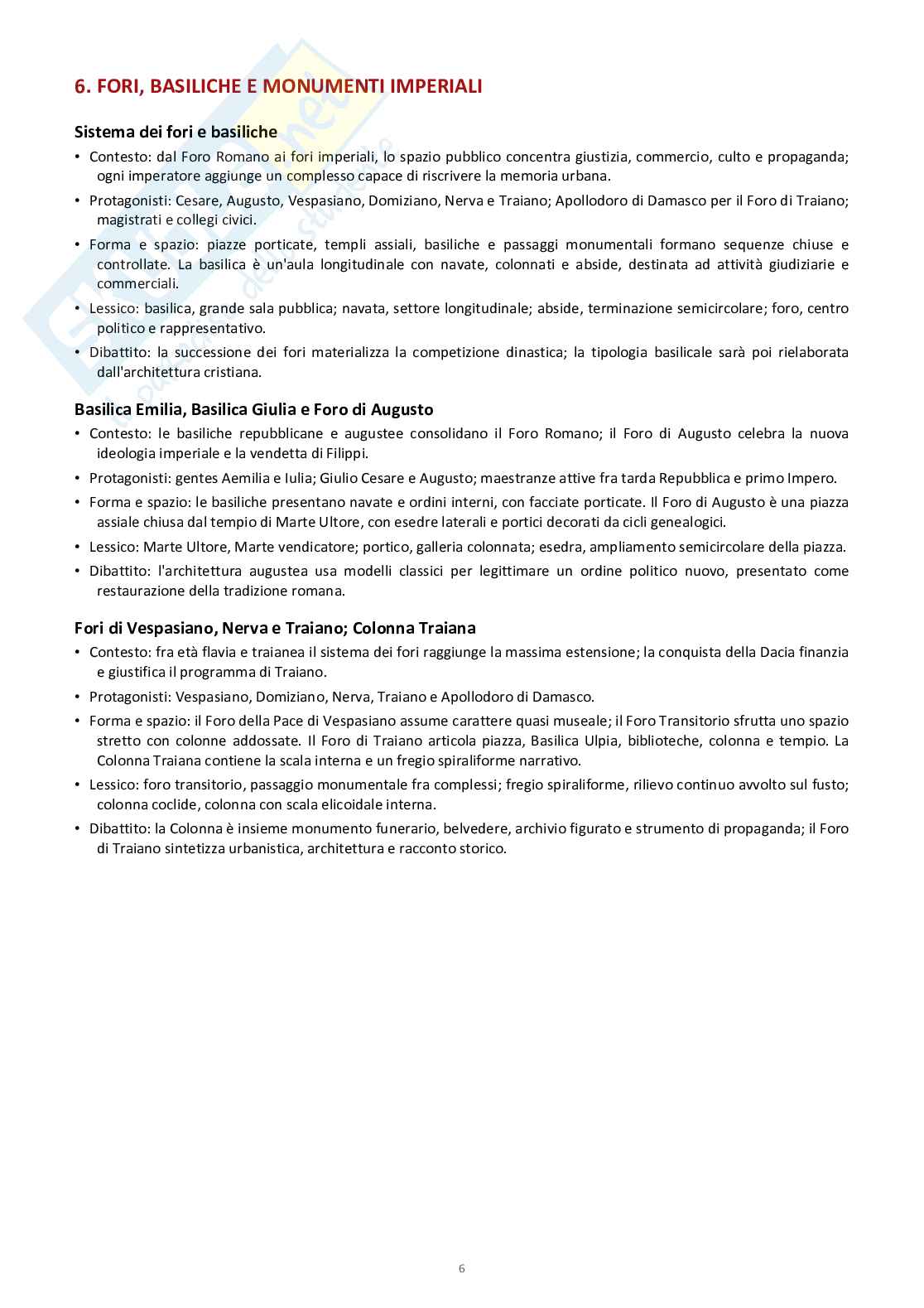 Architettura greca e romana: Elementi di architettura e urbanistica Pag. 6