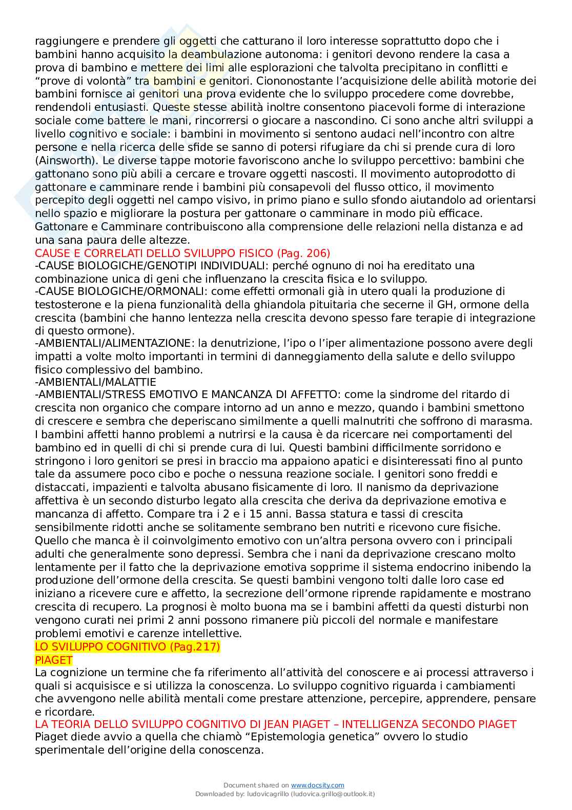 Appunti completi per esame di Psicologia dello Sviluppo Pag. 46