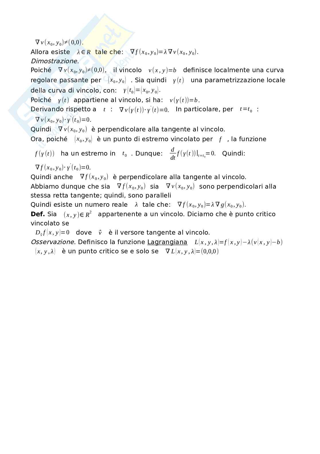 Teoria importante di Analisi matematica 2 Pag. 11