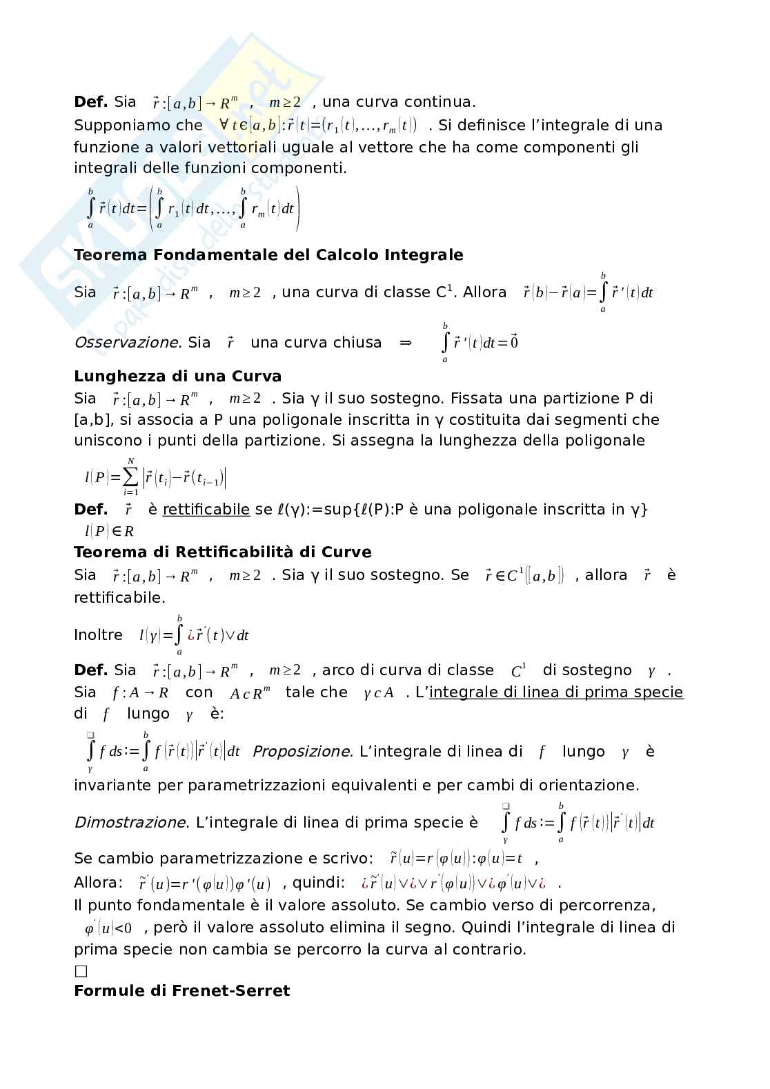 Teoria importante di Analisi matematica 2 Pag. 2