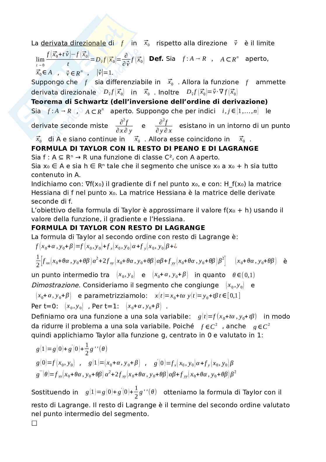 Teoria importante di Analisi matematica 2 Pag. 6
