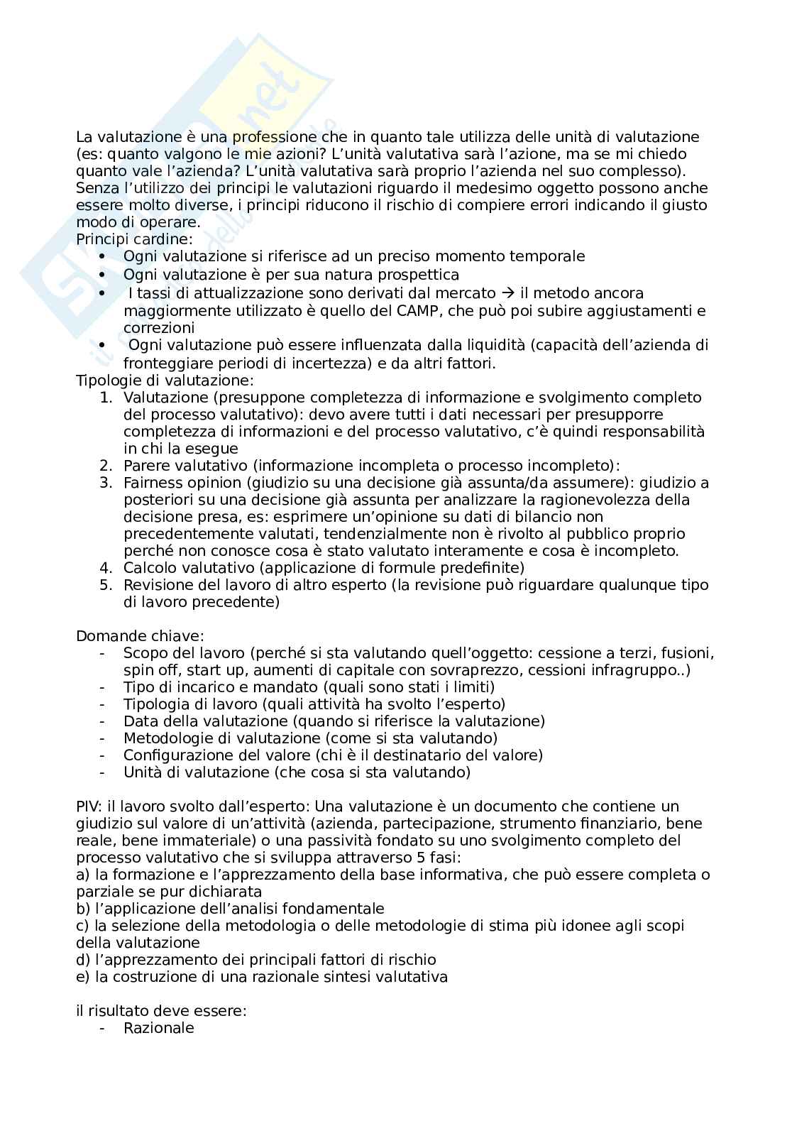 Valutazione d'azienda appunti + slides Pag. 2