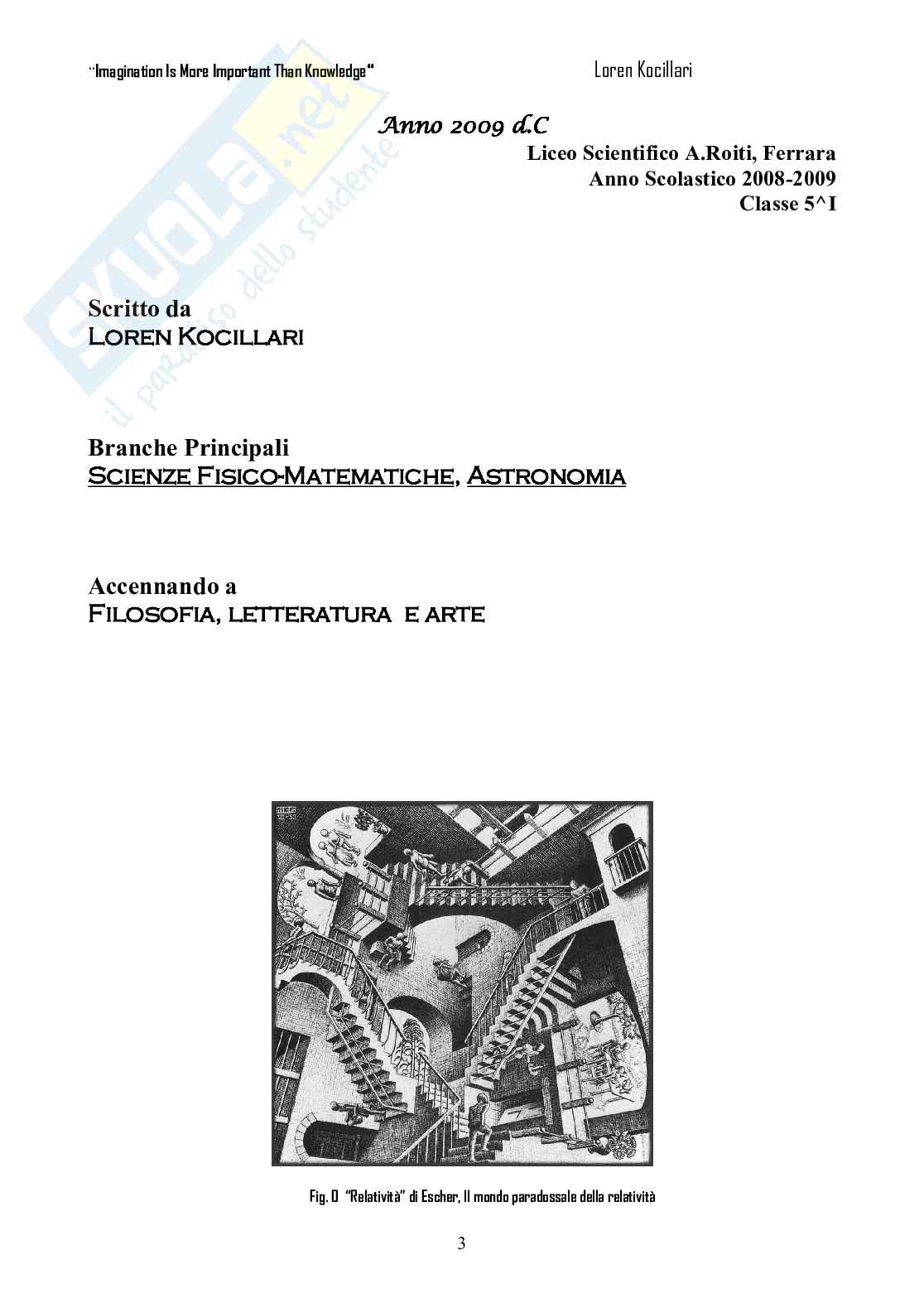 Fisica: La Teoria della Relatività (Einstein) Pag. 2