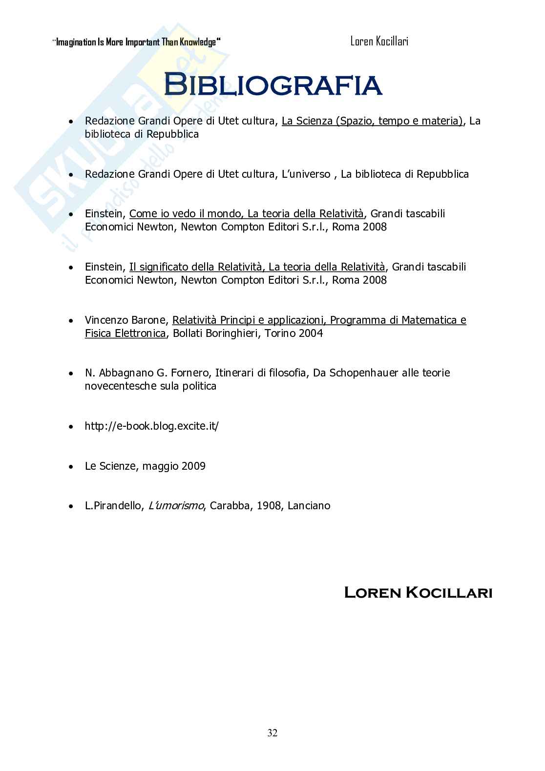 Fisica: La Teoria della Relatività (Einstein) Pag. 31