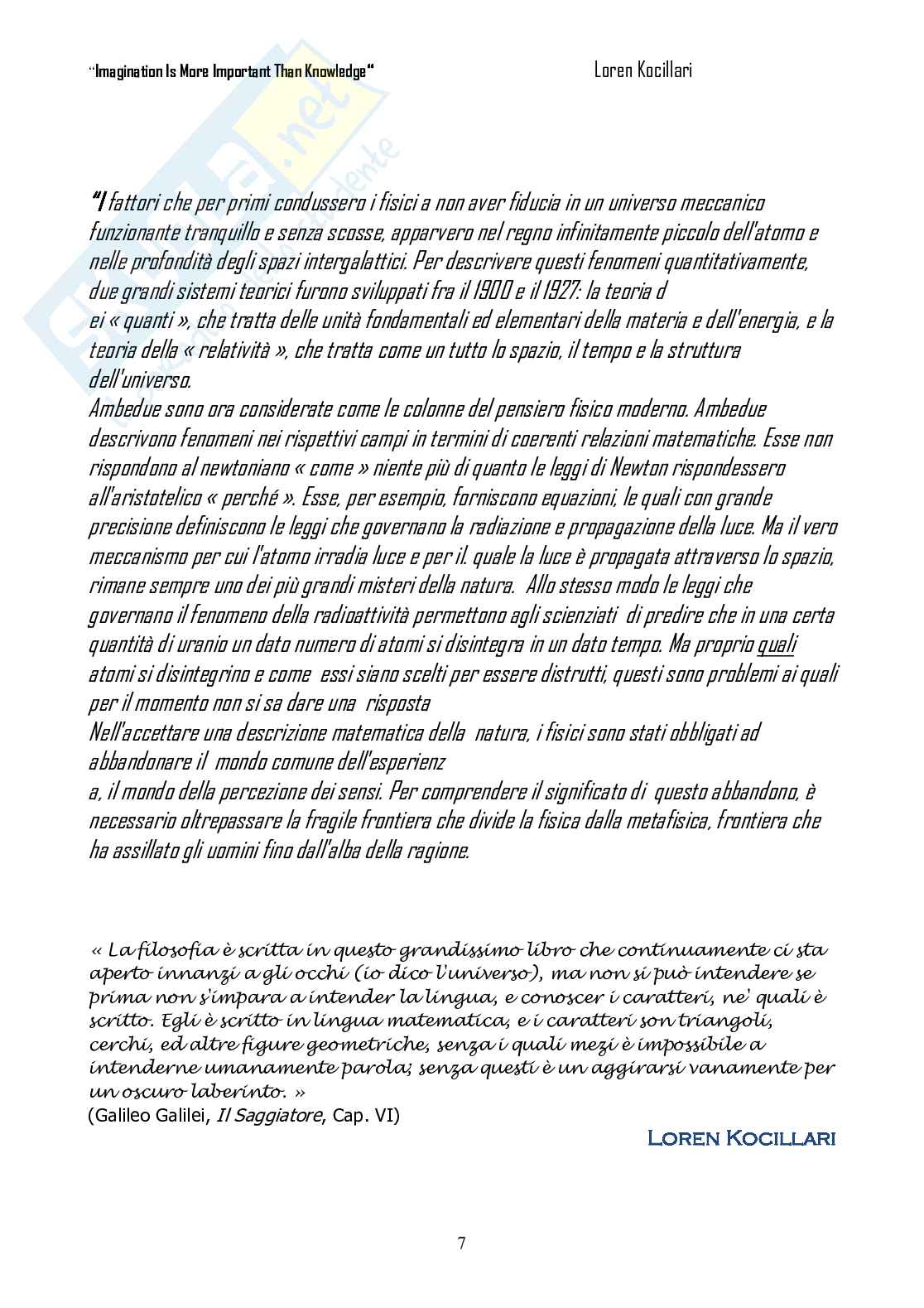 Fisica: La Teoria della Relatività (Einstein) Pag. 6