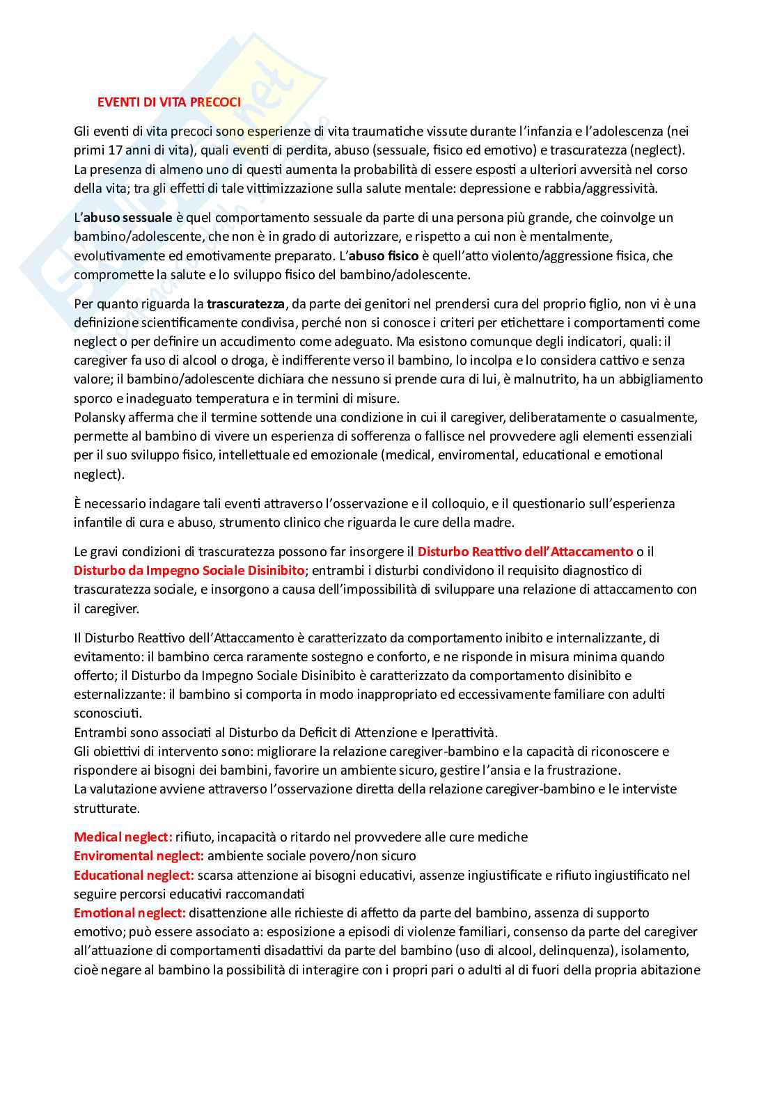 Elementi di Psicopatologia dello sviluppo - Kit completo, appunti e preparazione esame | SFP Notes Vol. 16 Pag. 2