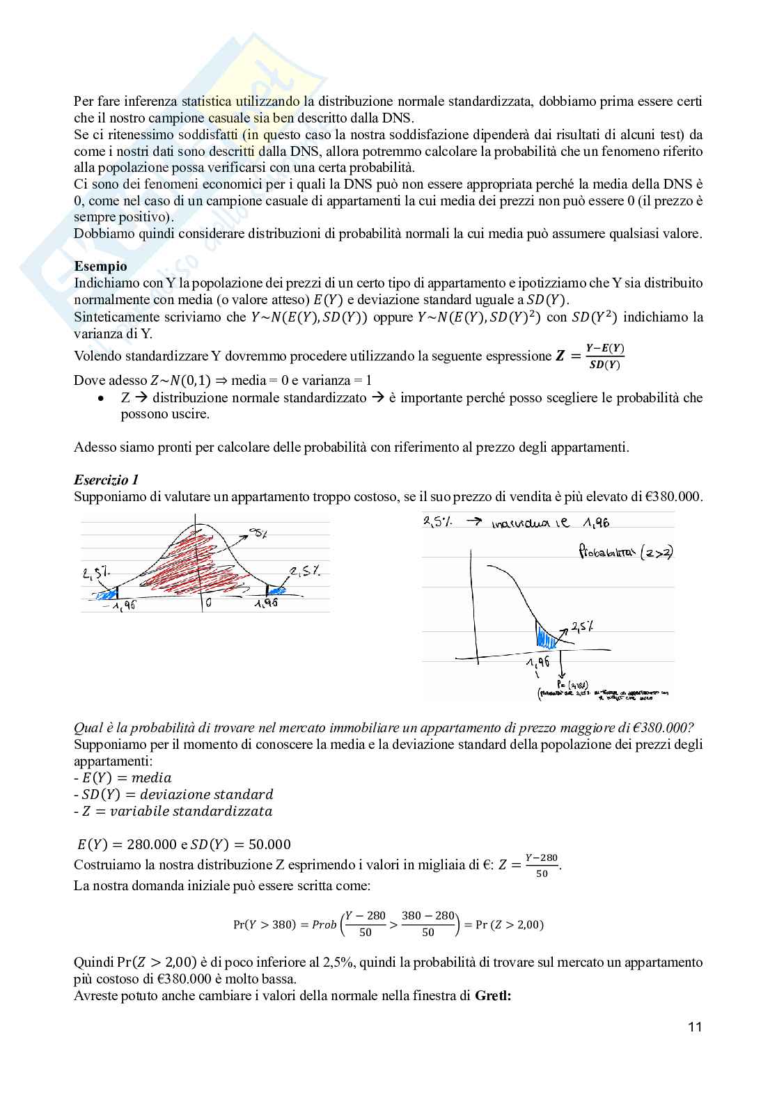 Appunti di Analisi e previsioni economiche Pag. 11