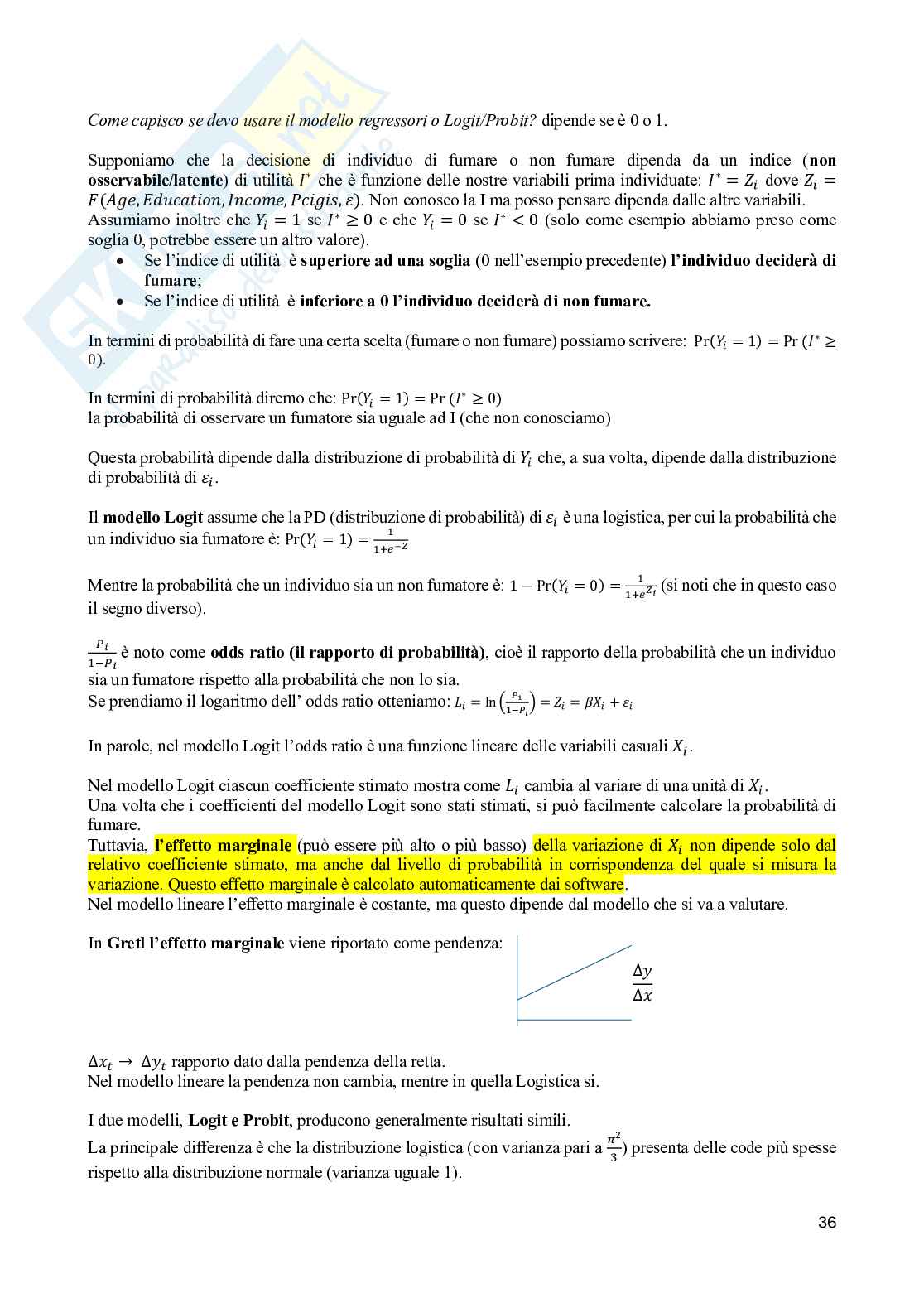 Appunti di Analisi e previsioni economiche Pag. 36