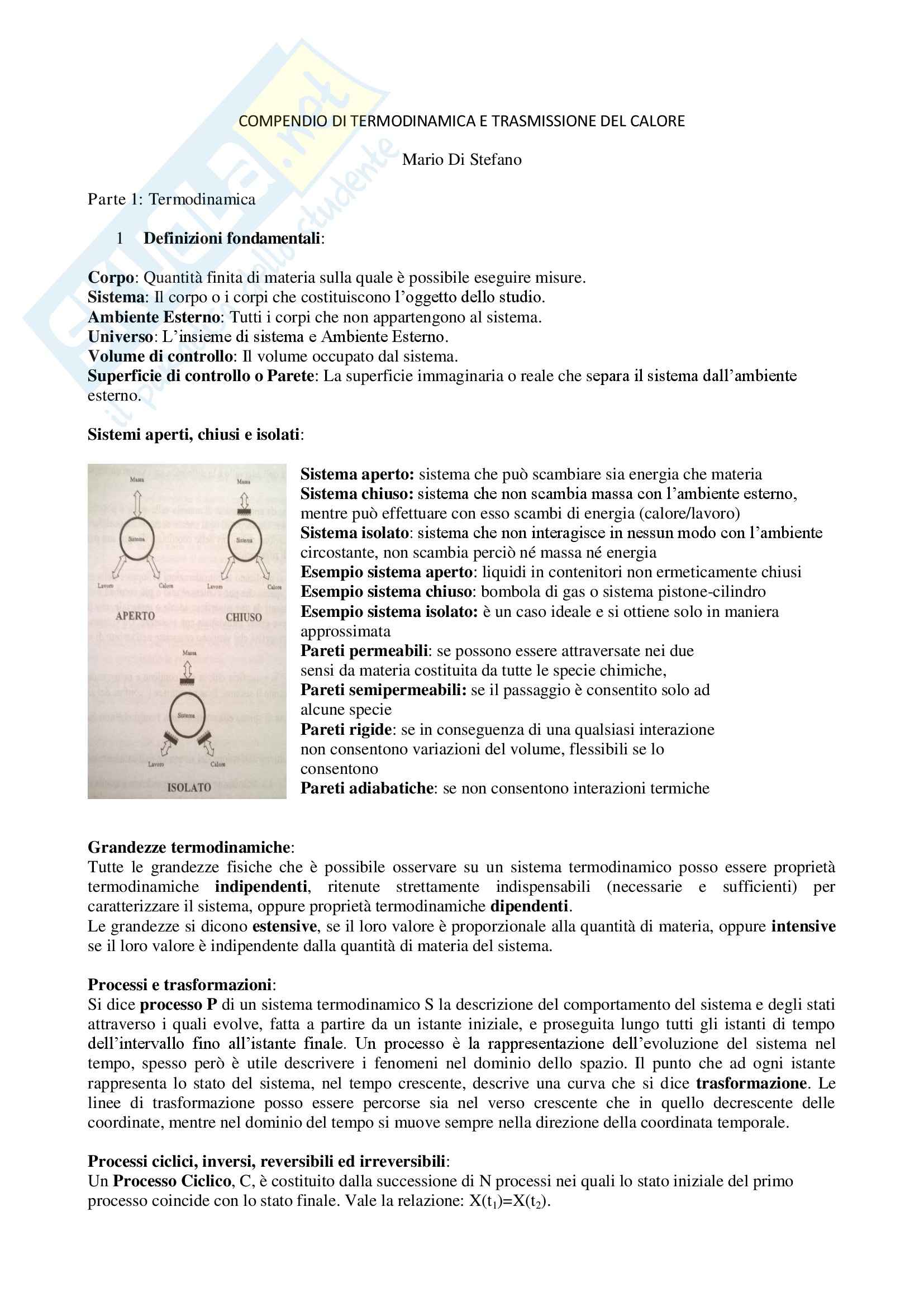 Riassunto Esame Termodinamica Prof Borchiellini Libro Consigliatotermodinamica Cali Gregorio