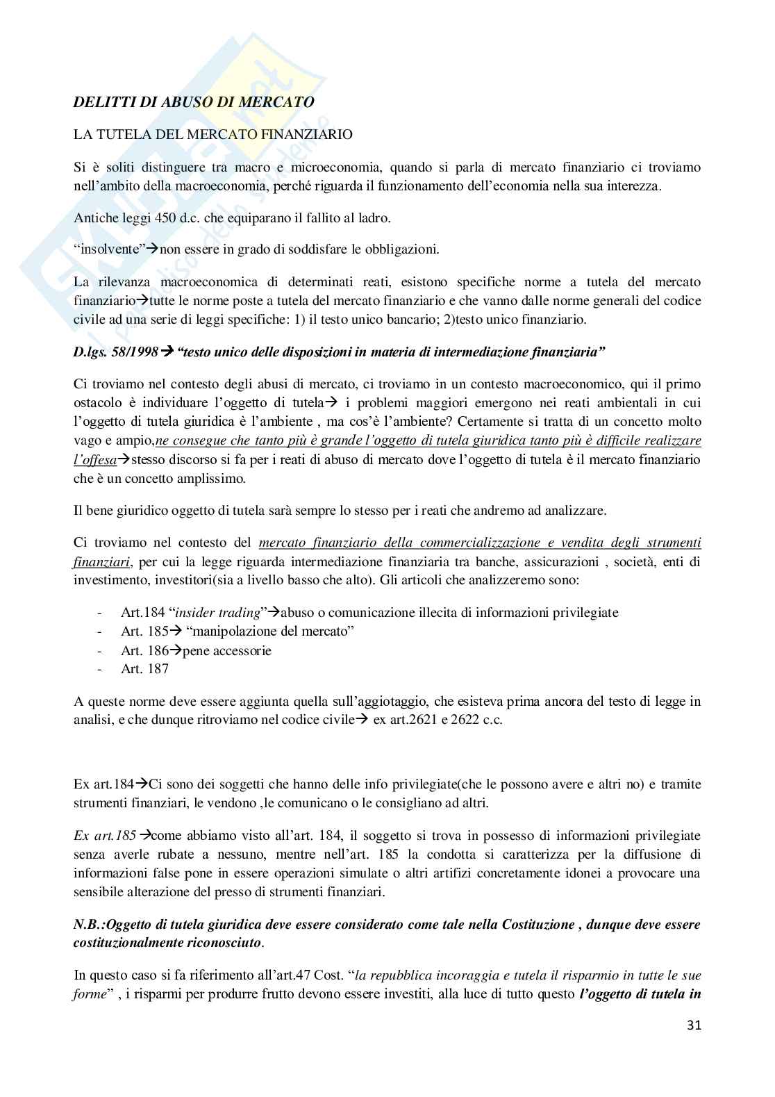 Riassunto esame Diritto penale, Prof. Zannotti Roberto, libro consigliato Diritto penale dell'economia, Roberto Zannotti Pag. 31