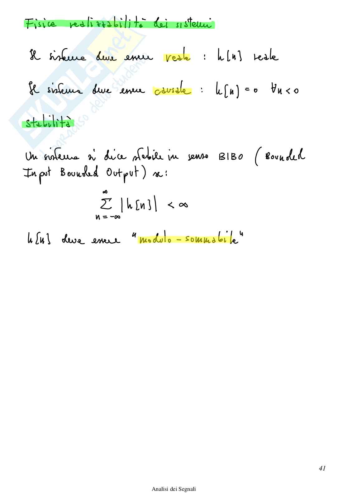 Analisi dei Segnali - Appunti Pag. 41