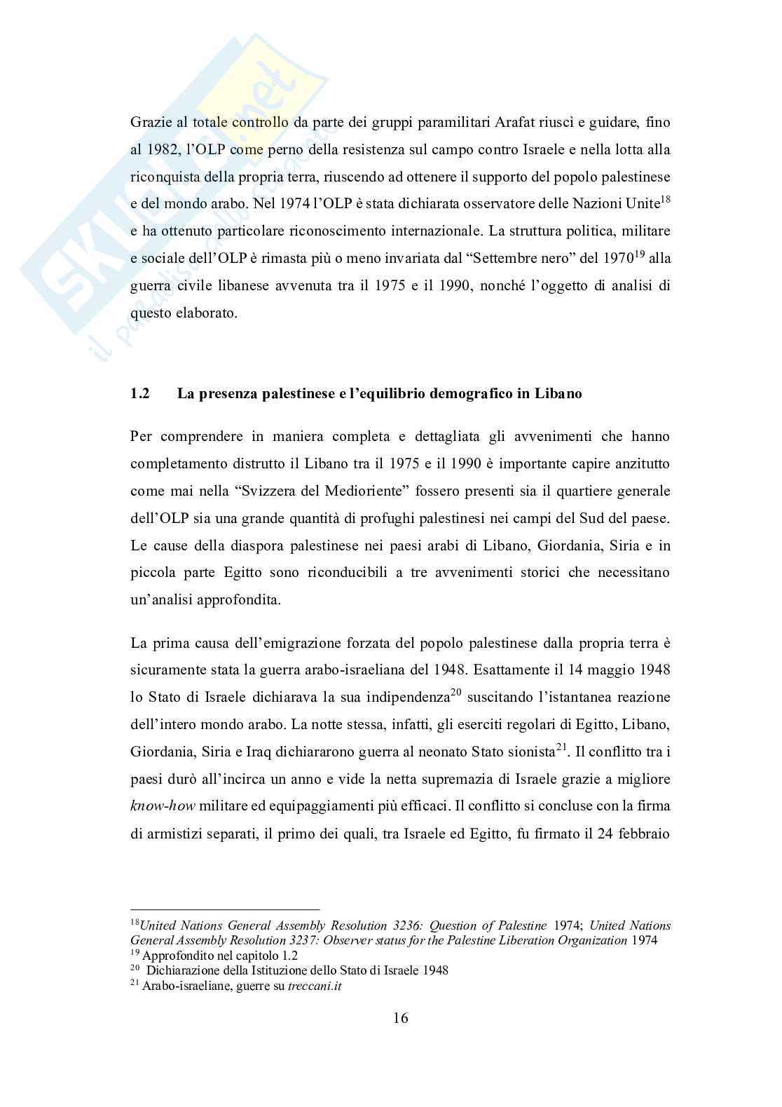 Strategia di guerriglia dell'OLP e di Hezbollah nella guerra civile in Libano Pag. 16