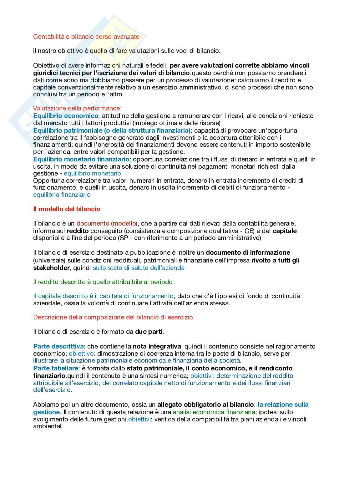 Riassunto esame Contabilità e bilancio corso avanzato, Prof. D'Andreamatteo Antonio, libro consigliato Il Bilancio di esercizio, nella teorica evolutiva e nei principi applicativi, La ragioneria, Paolone, De Luca, D'Amico Pag. 1