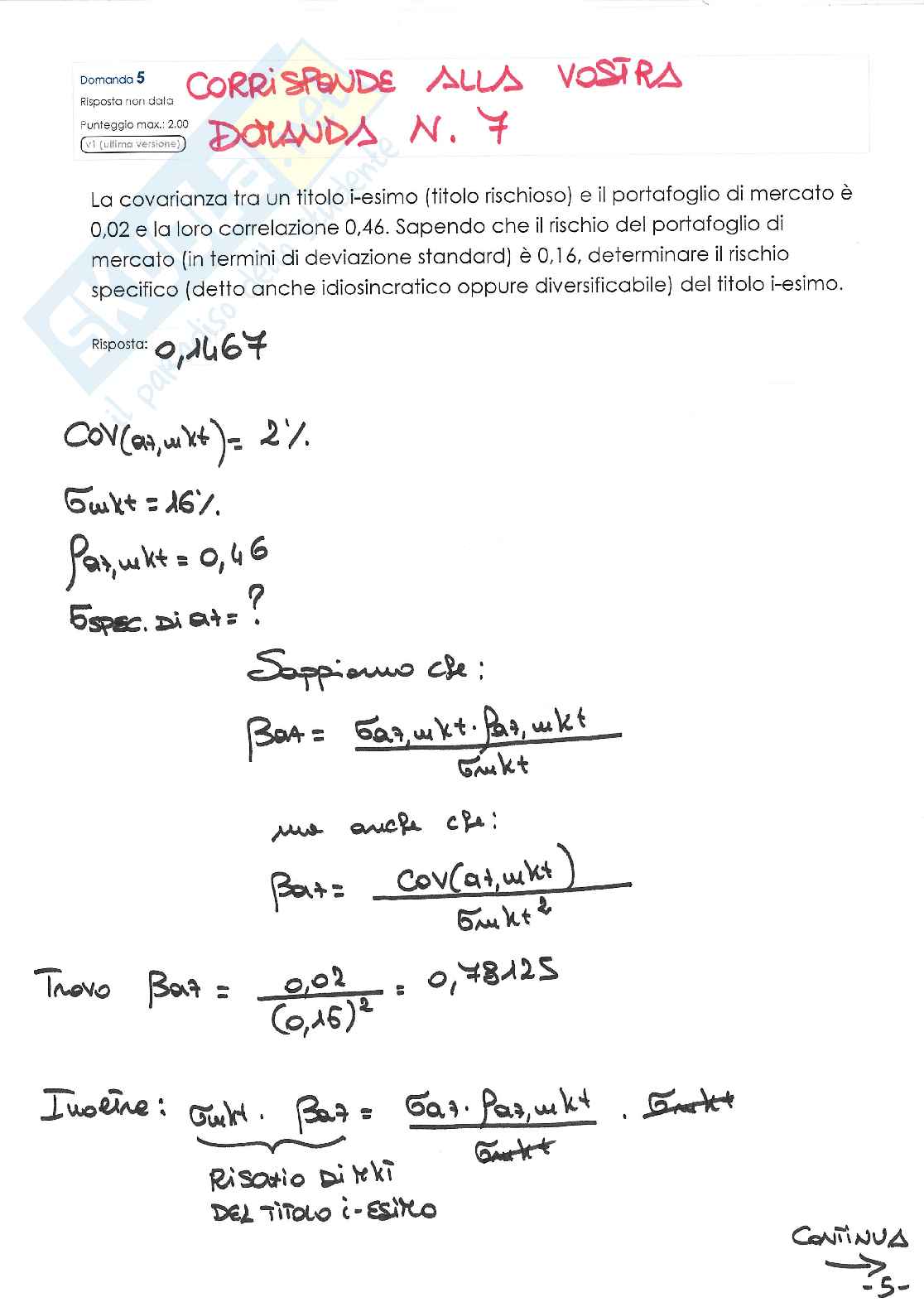 Simulazione esame finanza aziendale Pag. 6