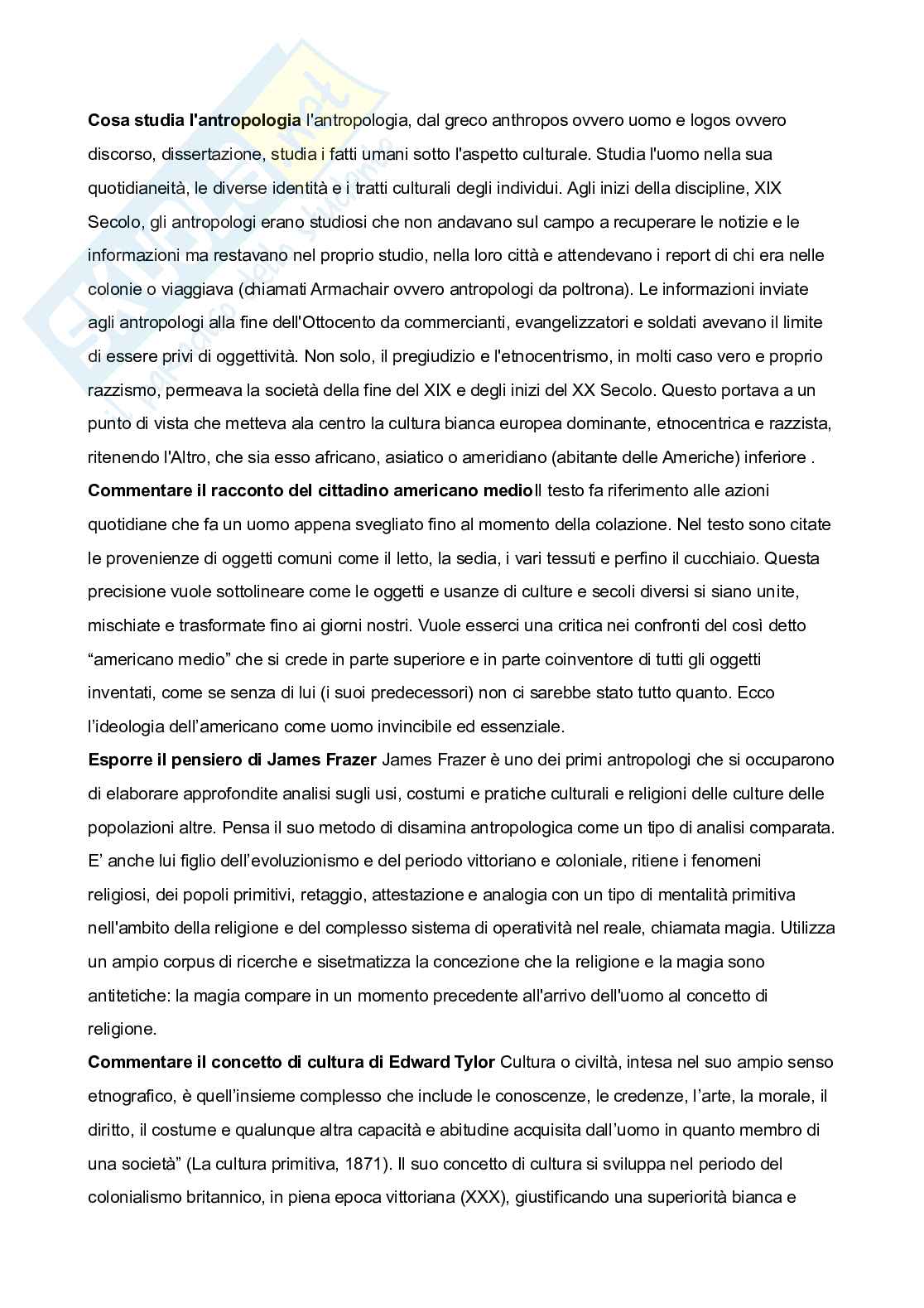 Paniere svolto di Antropologia culturale (2025) - Risposte aperte Pag. 2