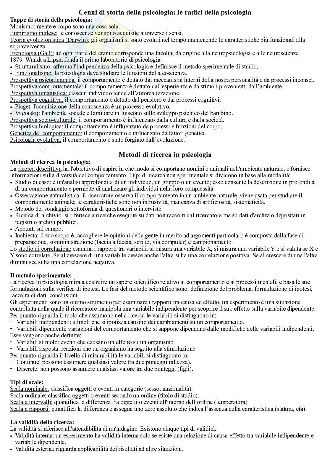 Domande Psicologia Generale Con Risposte